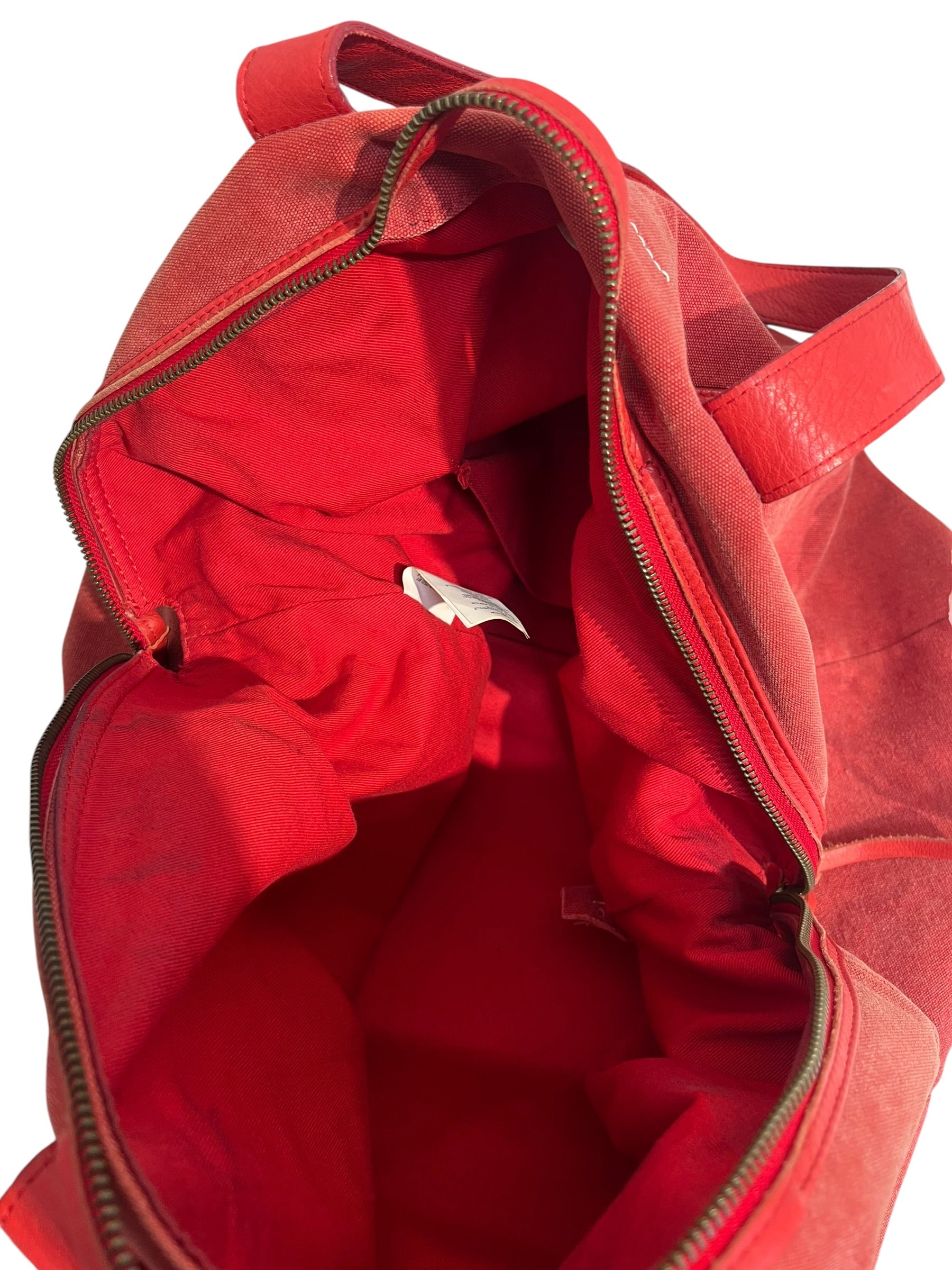 MM6/Tote Bag/Cotton/RED/LEATHER HANDLES view 5