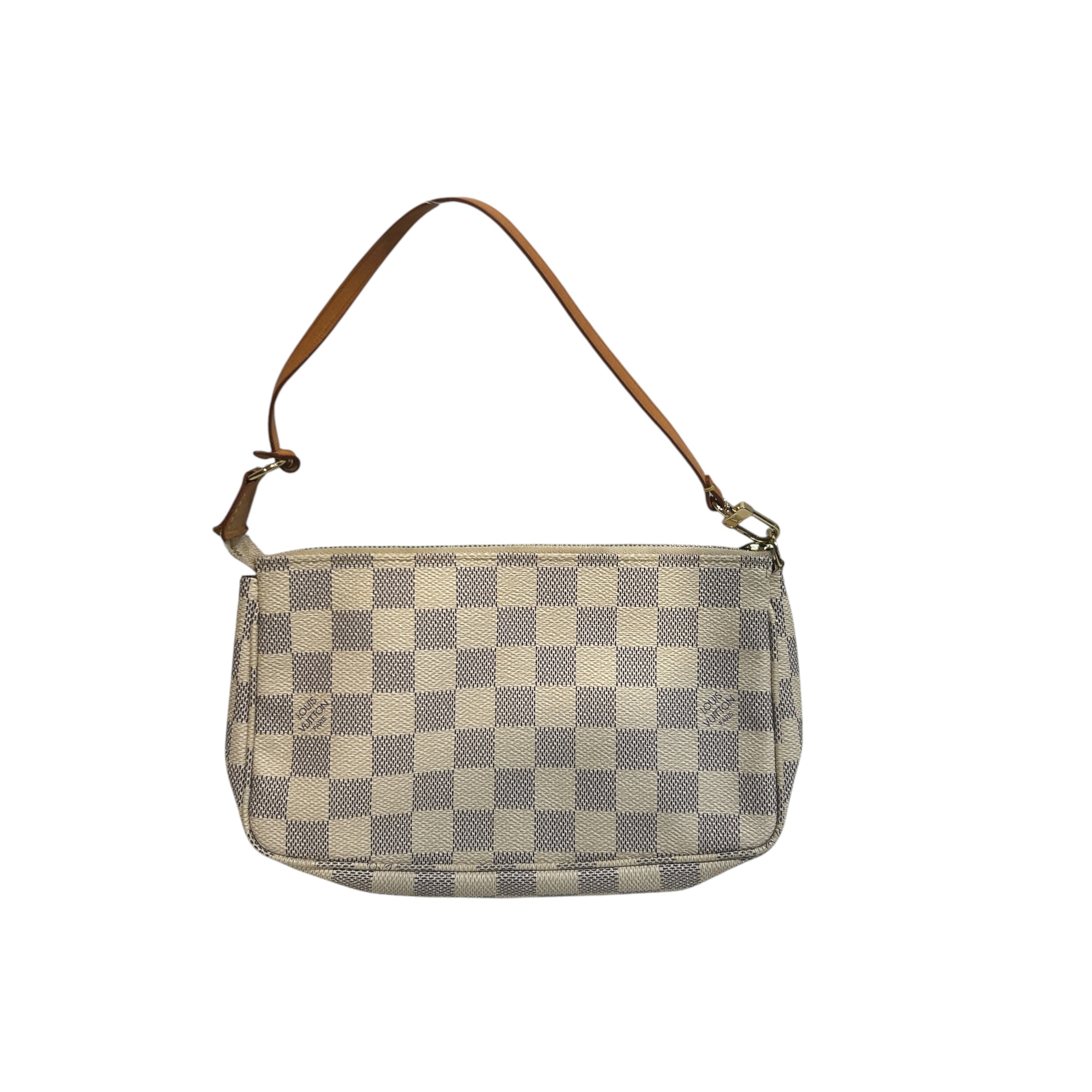 LOUIS VUITTON/Bag/Glen Check/Leather/CRM/damier pochette view 2