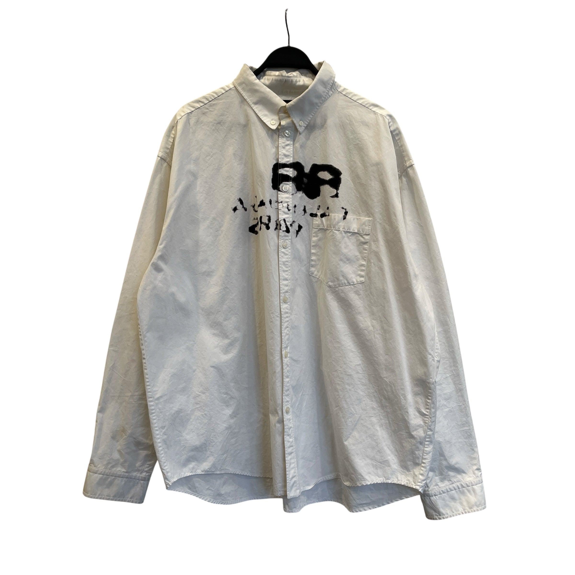 BALENCIAGA/LS Shirt/43/Cotton/WHT/Graphic/ view 1