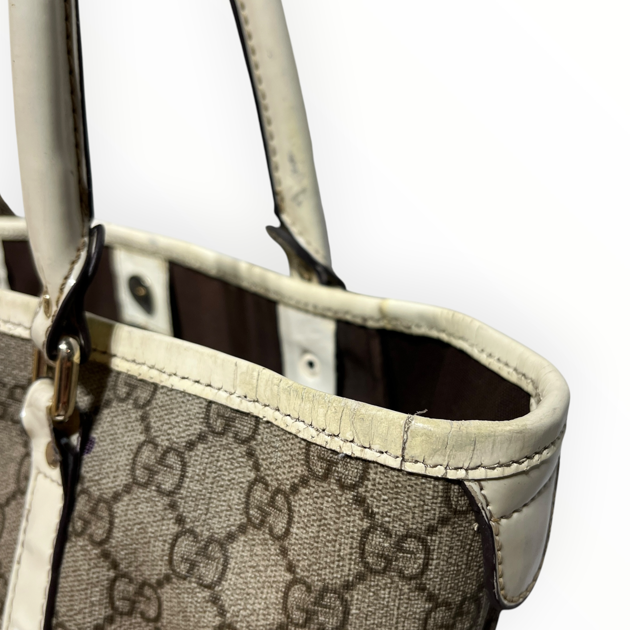 GUCCI/Tote Bag/Monogram/Leather/BEG/gg supreme joy tote view 11