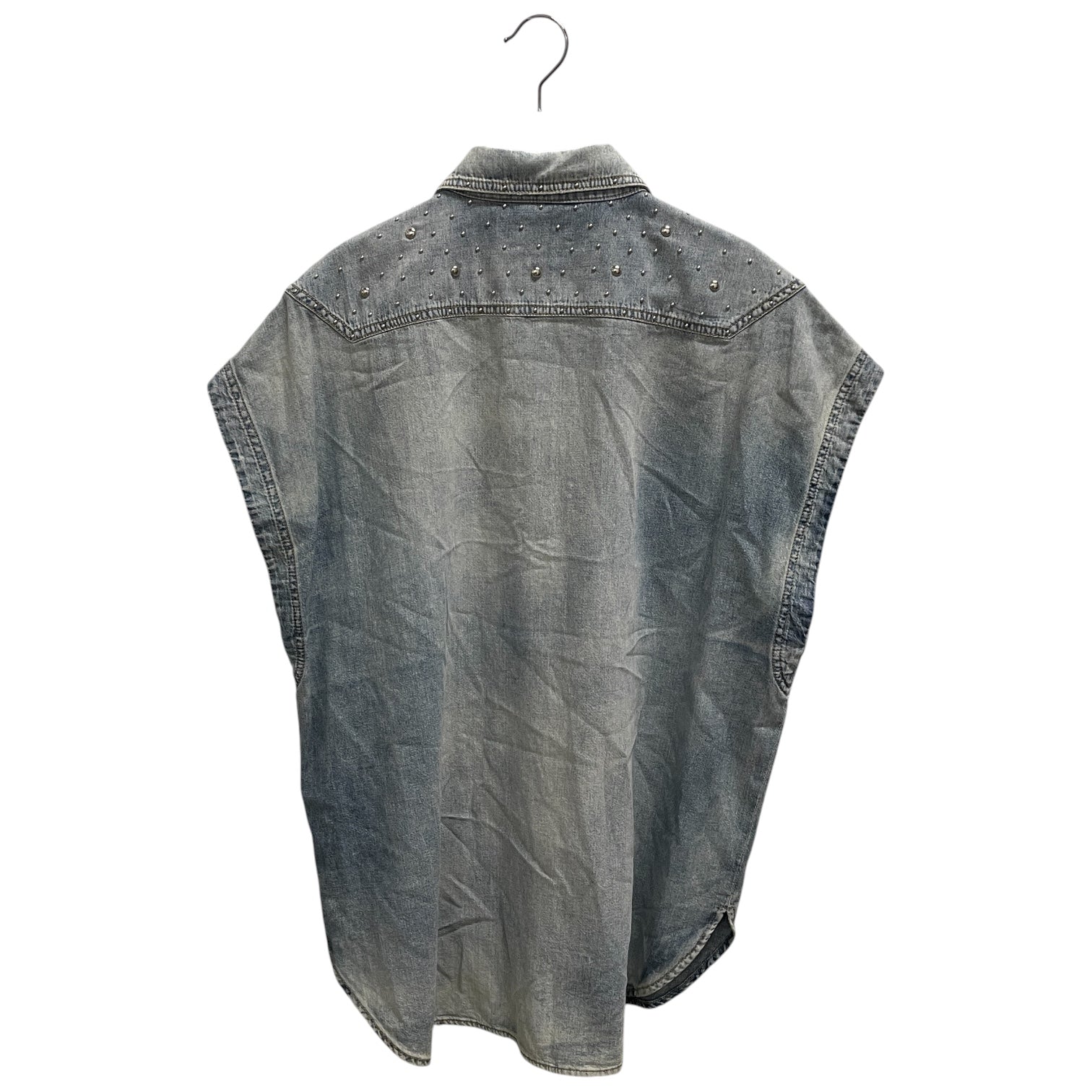SAINT LAURENT/SS Shirt/XL/Cotton/BLU/studed collar/shoulders view 2