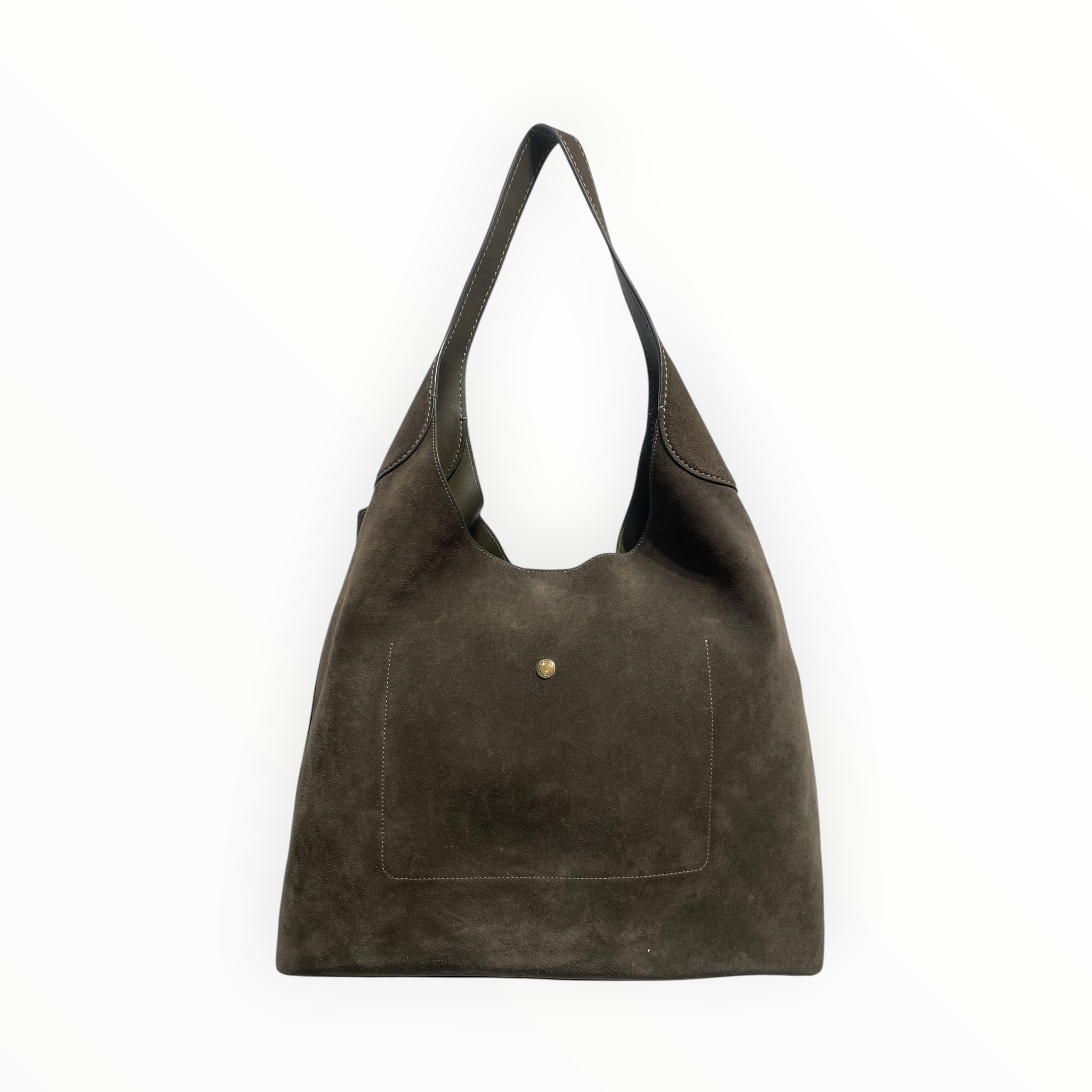 COACH/Bag/Suede/GRN/WHITE STITCHING view 2