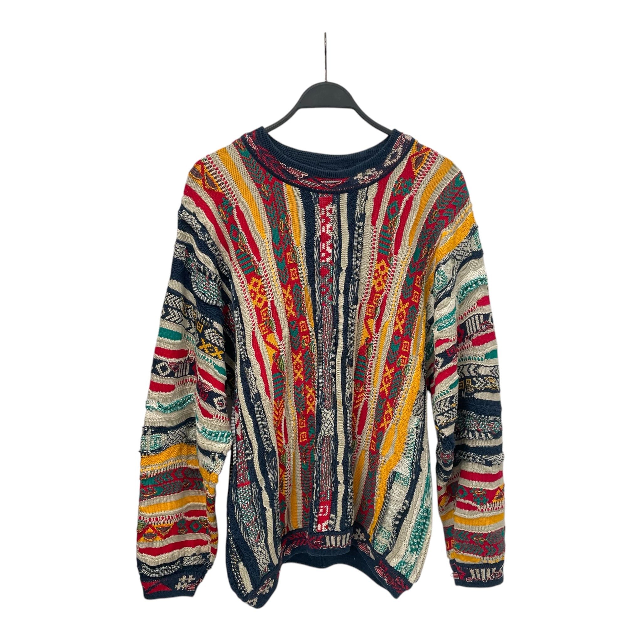 COOGI/Heavy Sweater/M/All Over Print/Cotton/MLT/Oversize/STRIPE RED YELLOW PRINT view 1