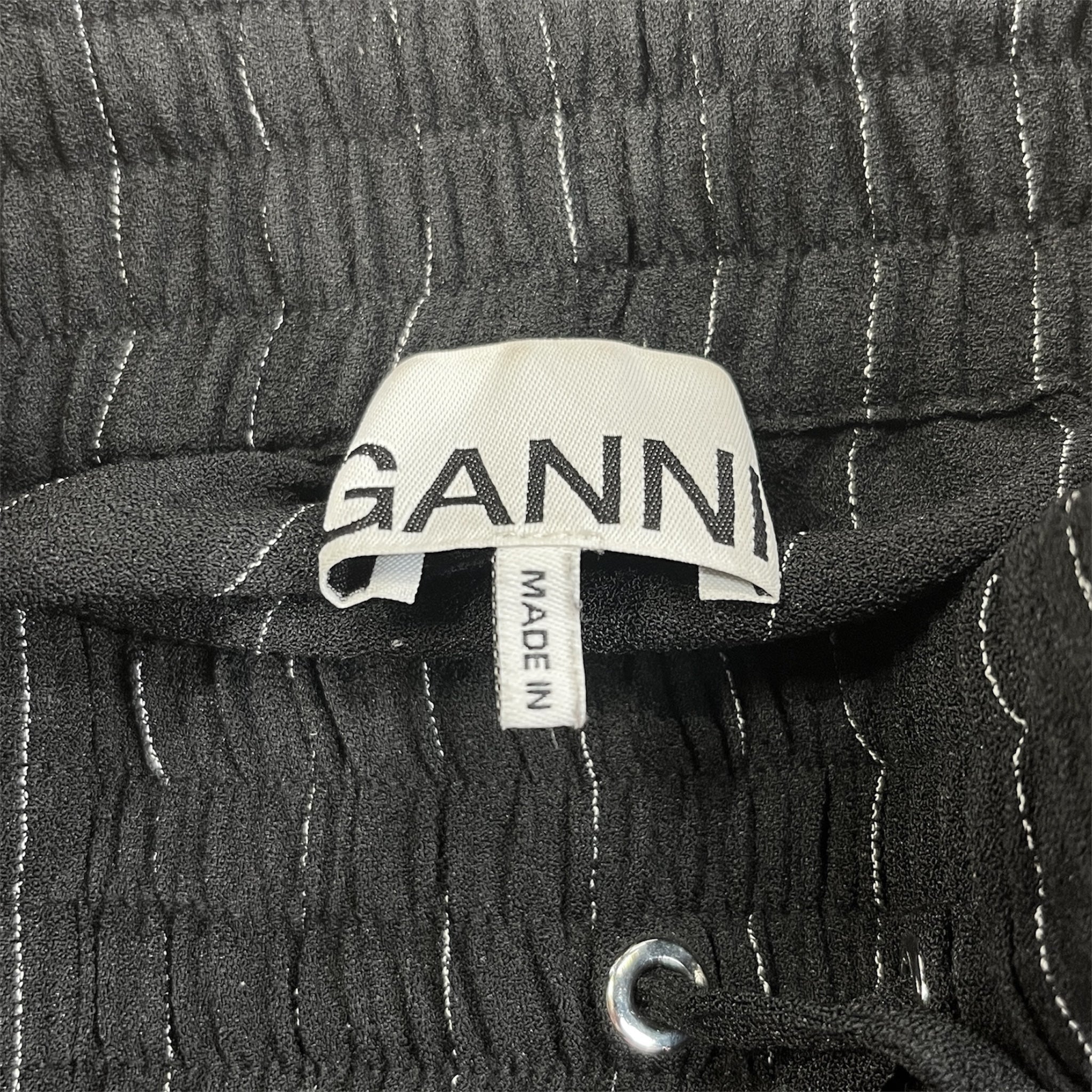 GANNI/Long Skirt/36/Stripe/Polyester/BLK/Ganni Striped Skirt view 3