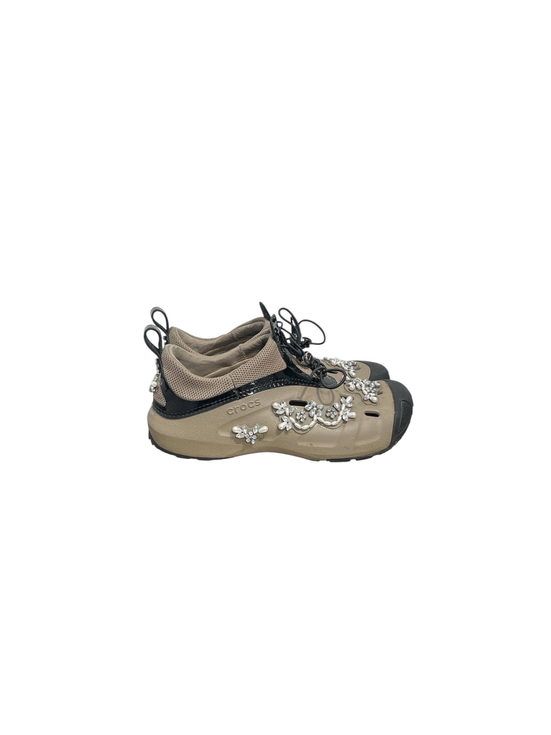 SIMONE ROCHA/crocs/Sandals/US 10/BEG/PEARL EMBELLISHED CROC view 3