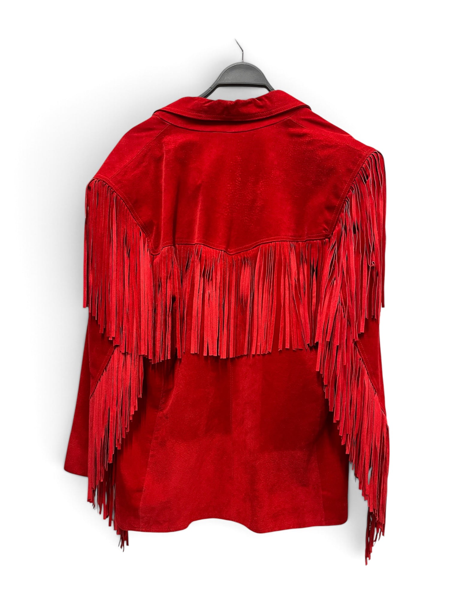 Vintage/Leather Jkt/L/Leather/RED/Single Breasted/WINLIT WESTERN FRINGE BLAZER view 2