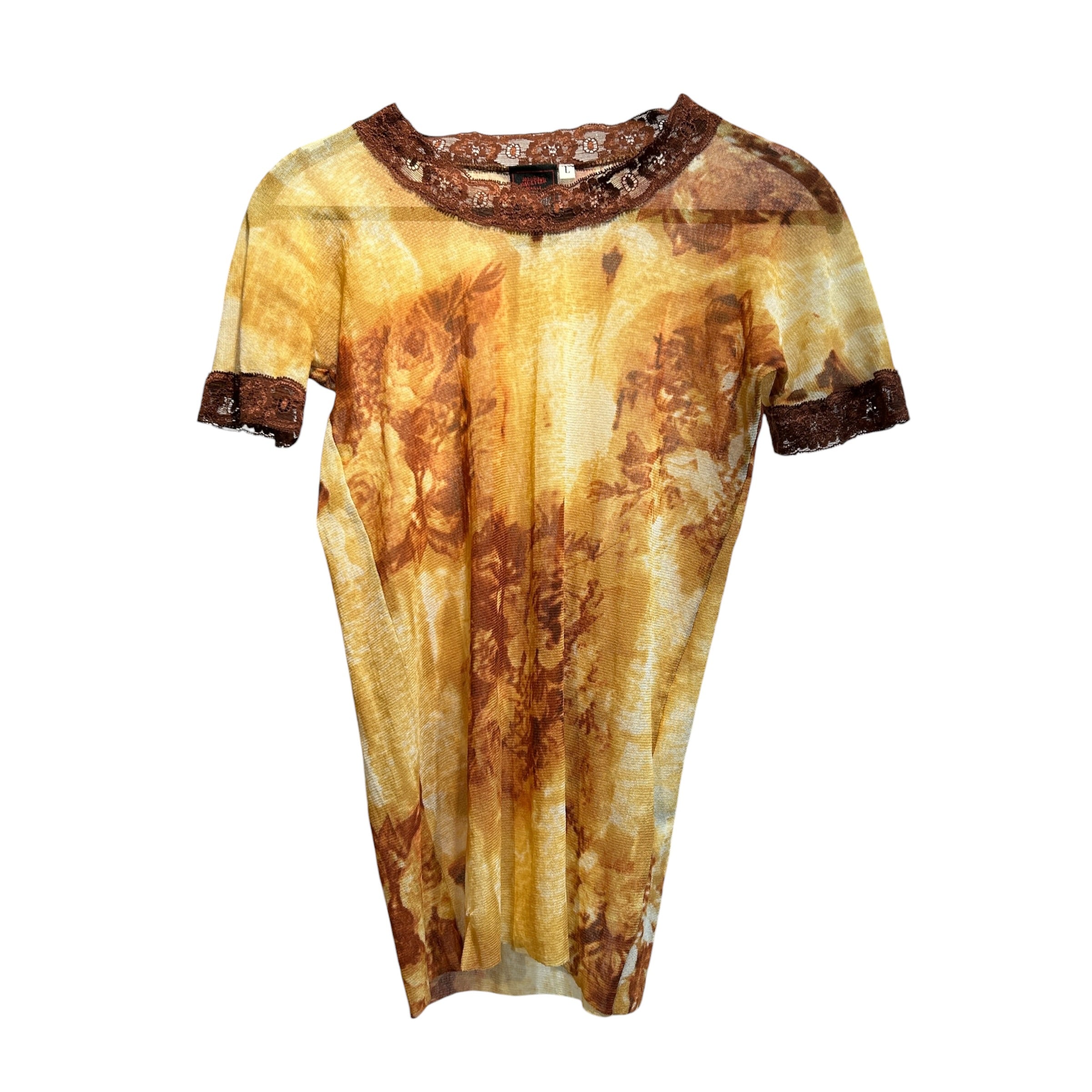 Jean Paul Gaultier/3|4 T-Shirt/L/All Over Print/Nylon/ORN/vintage tag view 1