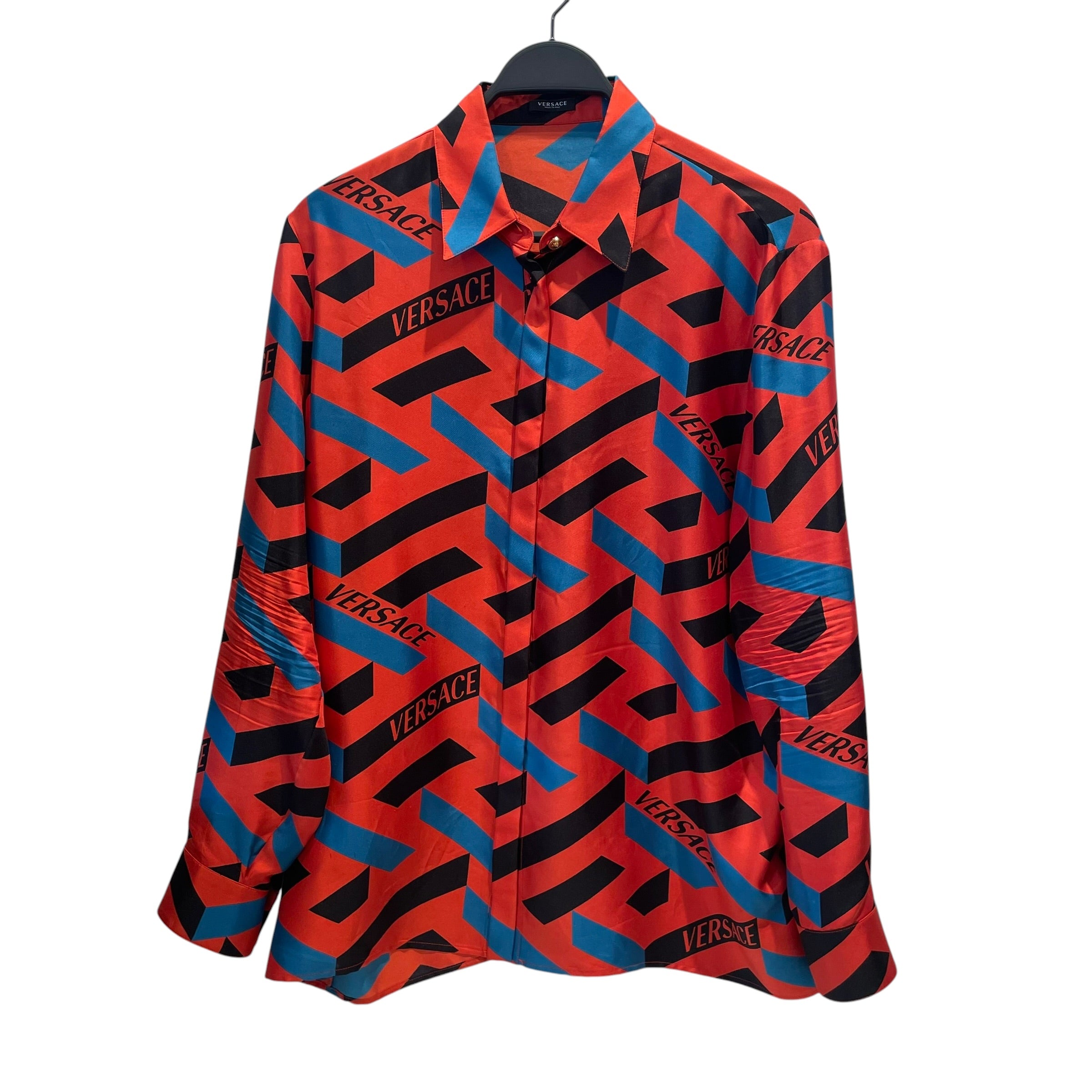 GIANNI VERSACE/Polo Shirt/46/Silk/RED/All Over Print/ALL OVER LOGO SILK view 1