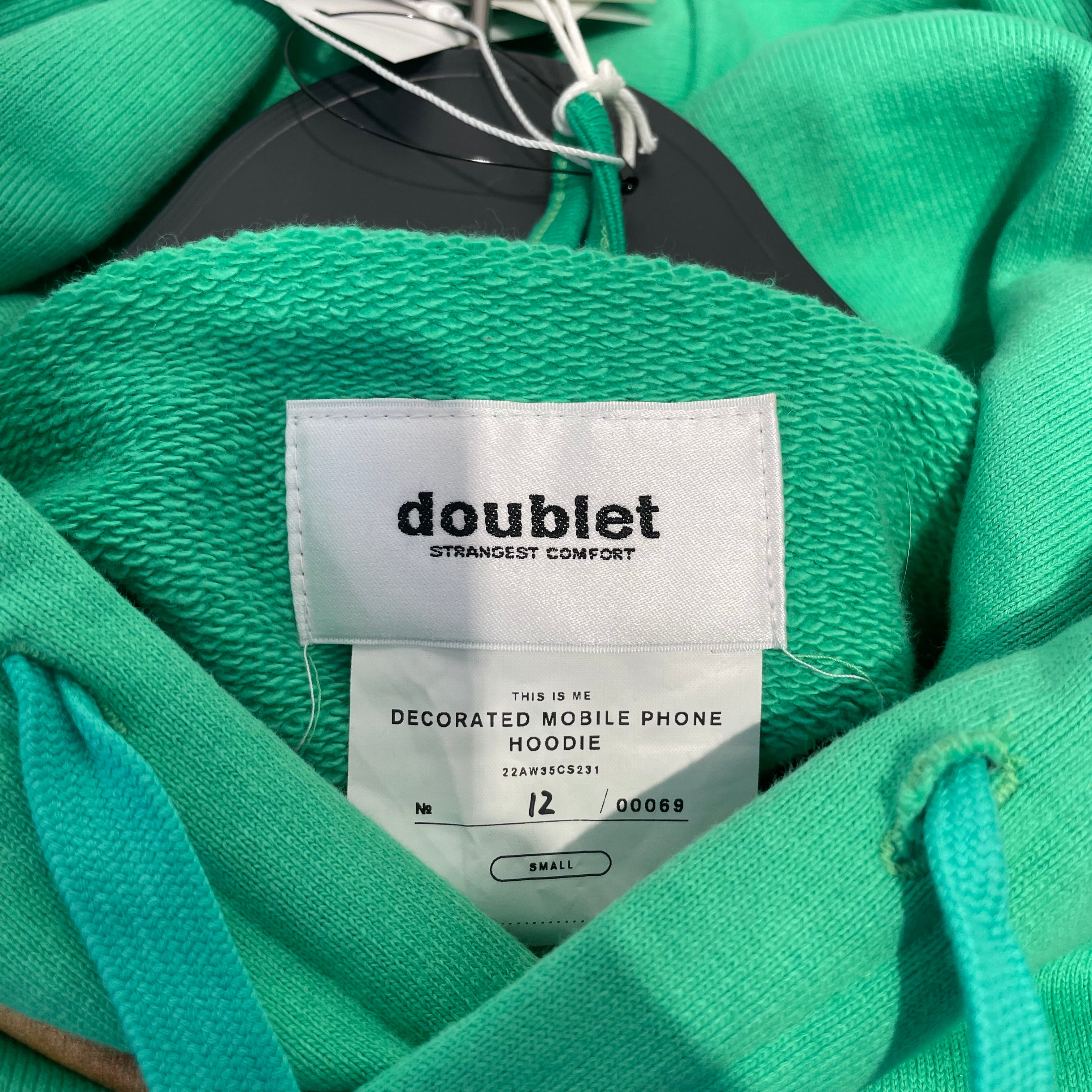 doublet/Hoodie/S/Cotton/GRN/Rhinestone + Phone view 3