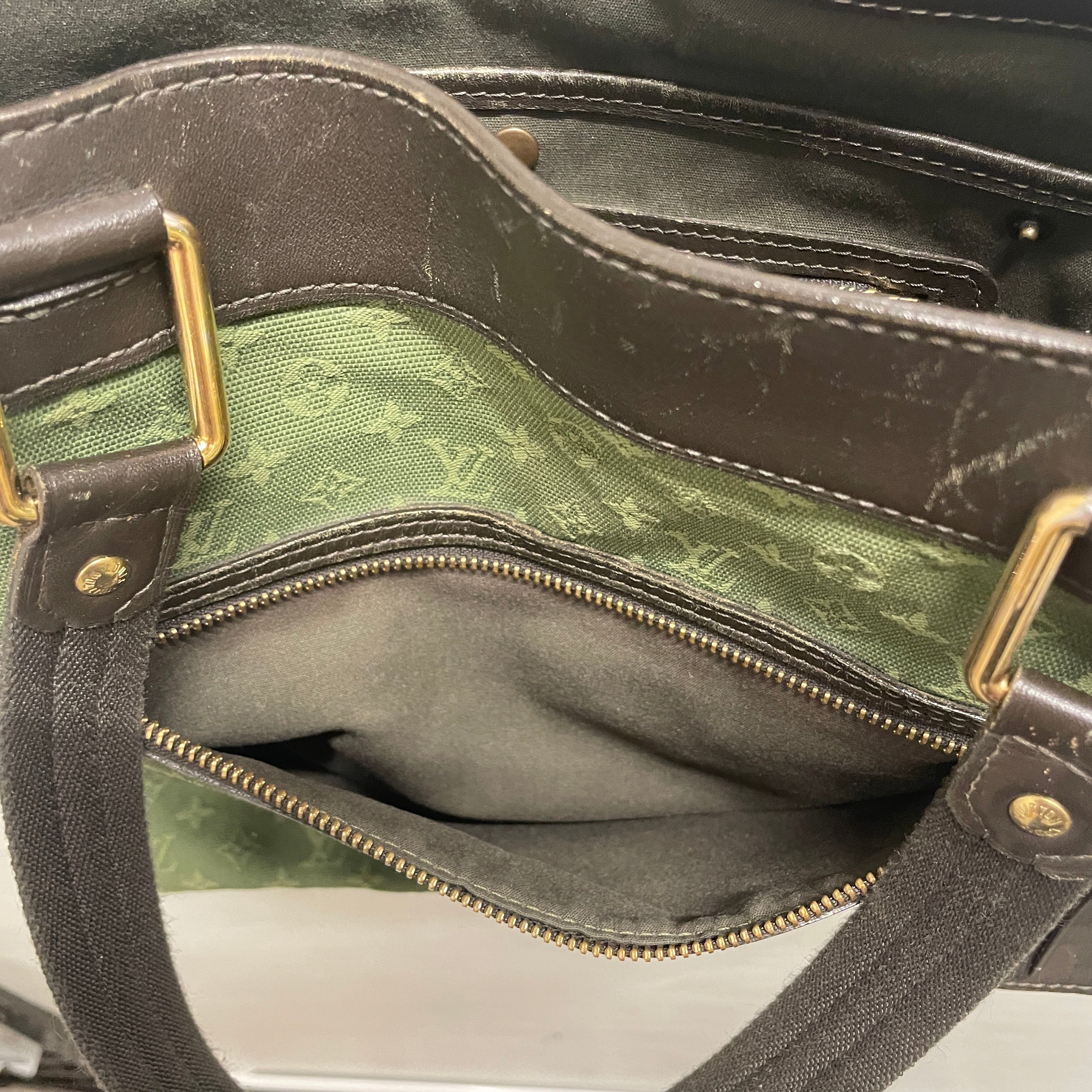 LOUIS VUITTON/Hand Bag/Monogram/Cotton/GRN/EMBROIDERED/GLD view 5