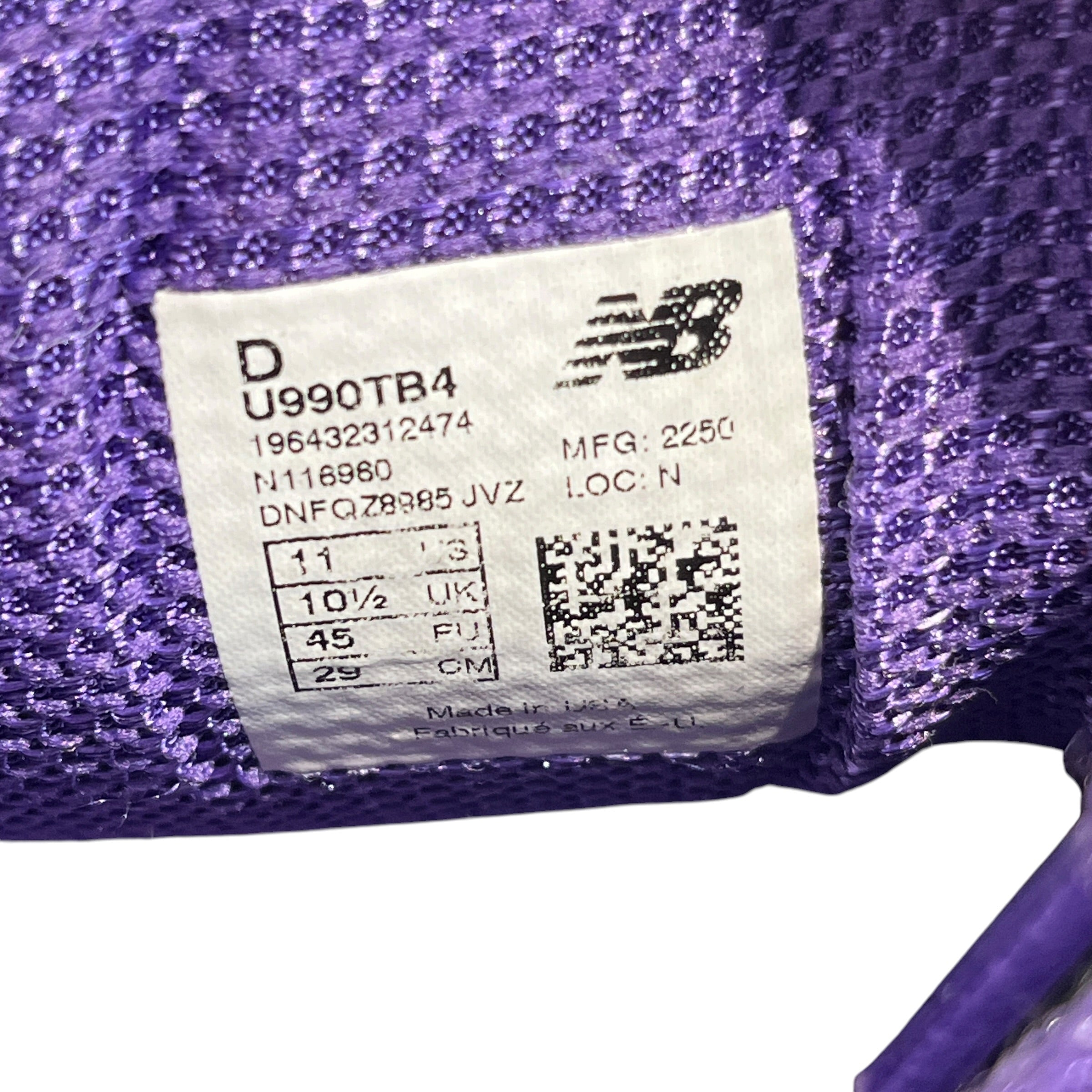 NEW BALANCE/Low-Sneakers/US 11/Cotton/PPL/990V4 TEDDY SANTIS LOW PLUS view 5