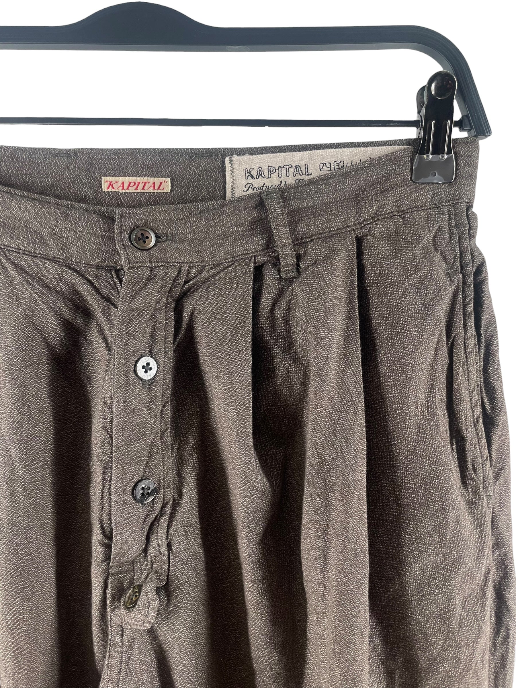 KAPITAL/Shorts/XS/Cotton/BRW/BROWN KAPTIAL BUTTON SHORTS view 3
