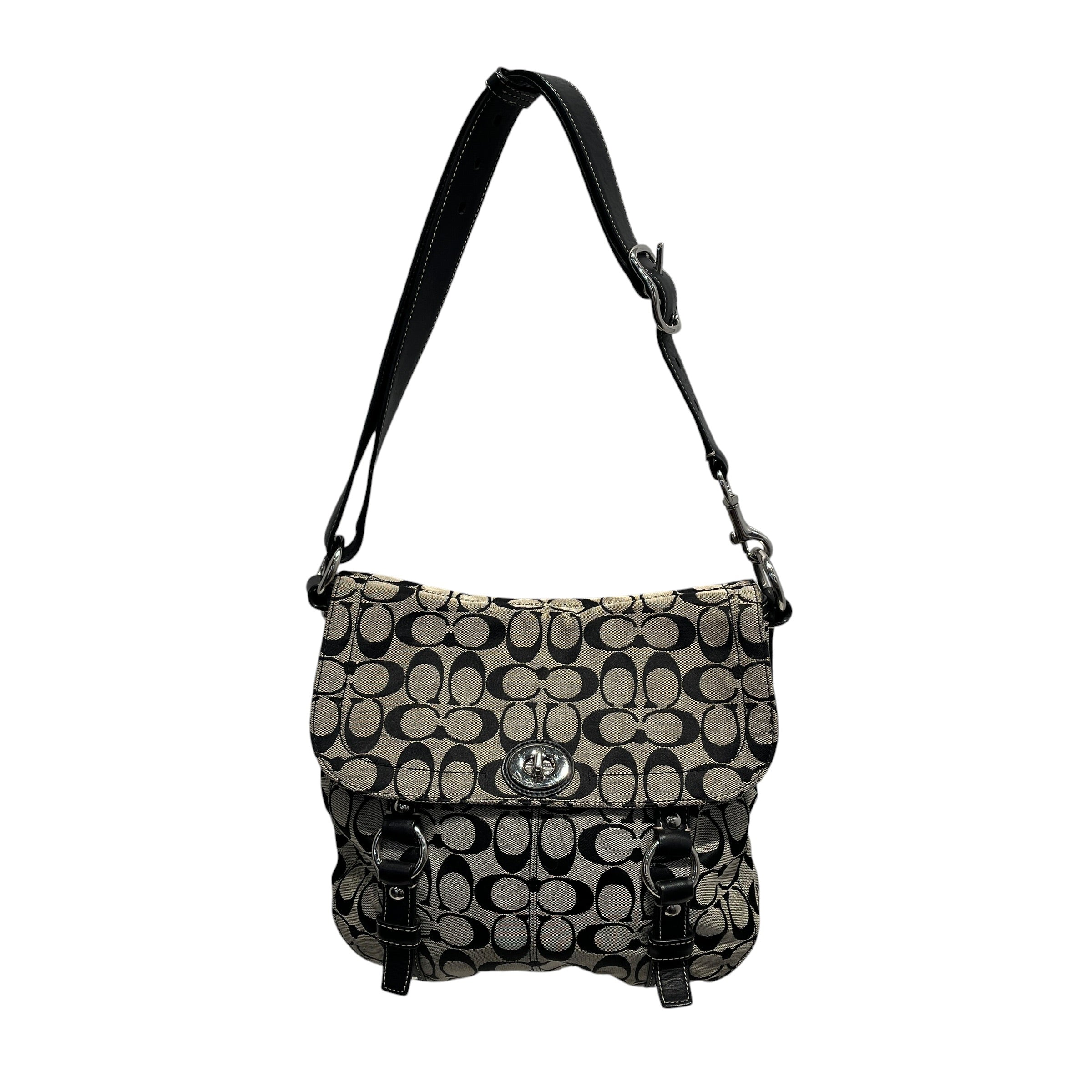 COACH/Hand Bag/All Over Print/Leather/BLK/signature chelsea messenger view 15