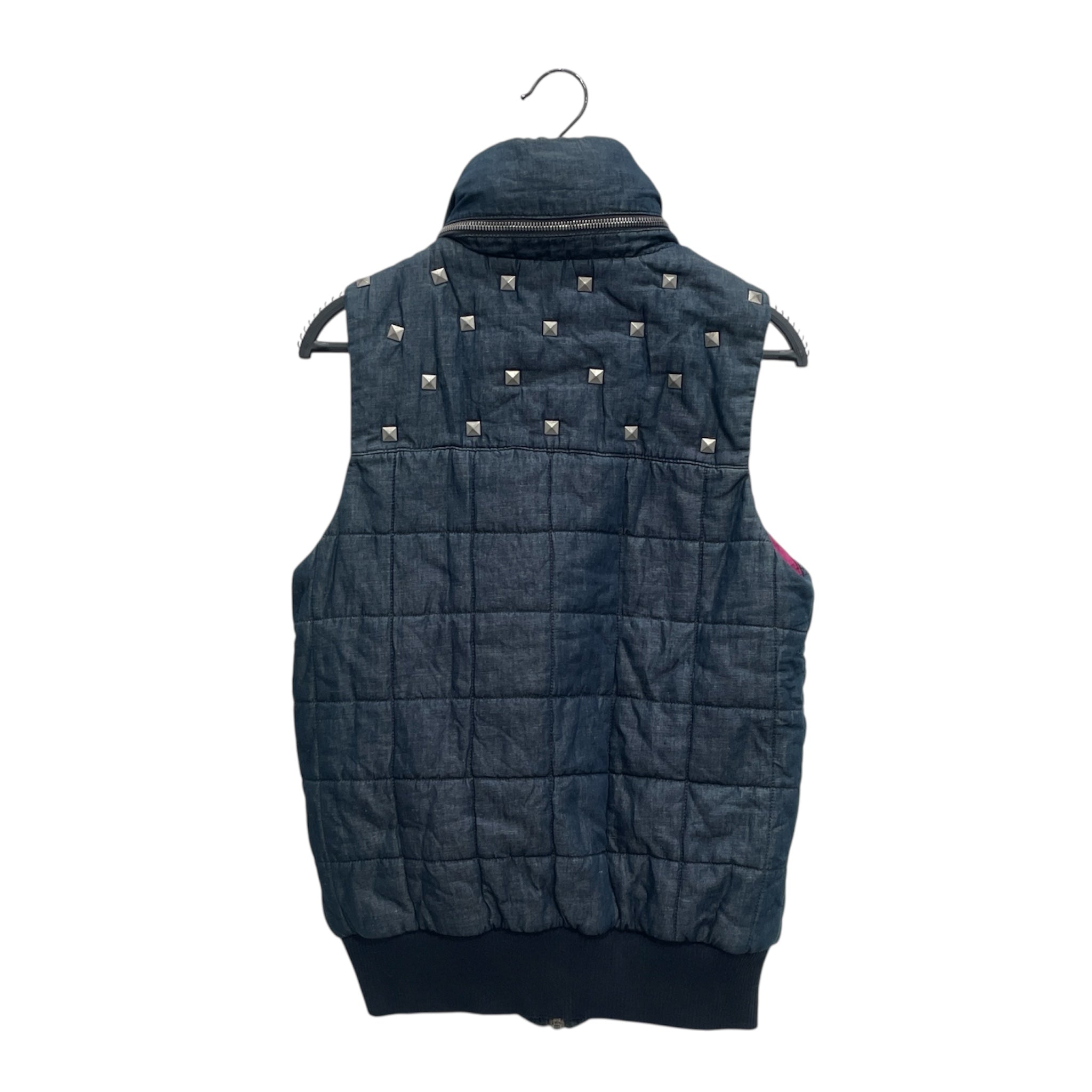 DIESEL/Puffer Vest/XS/Nylon/NVY/STUDDED PUFFER VEST view 2