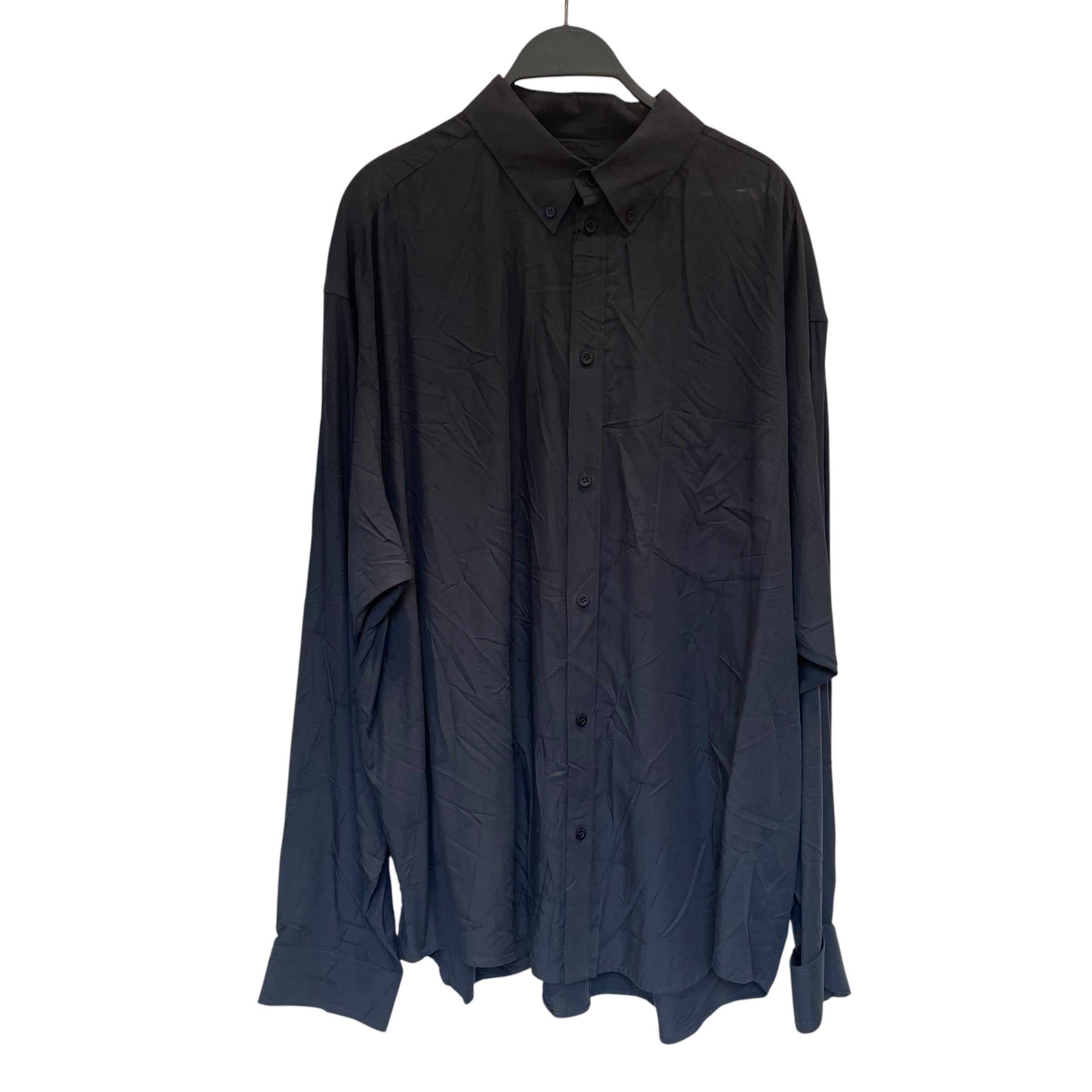 BALENCIAGA/LS Shirt/39/Cotton/NVY/ls navy button up view 1