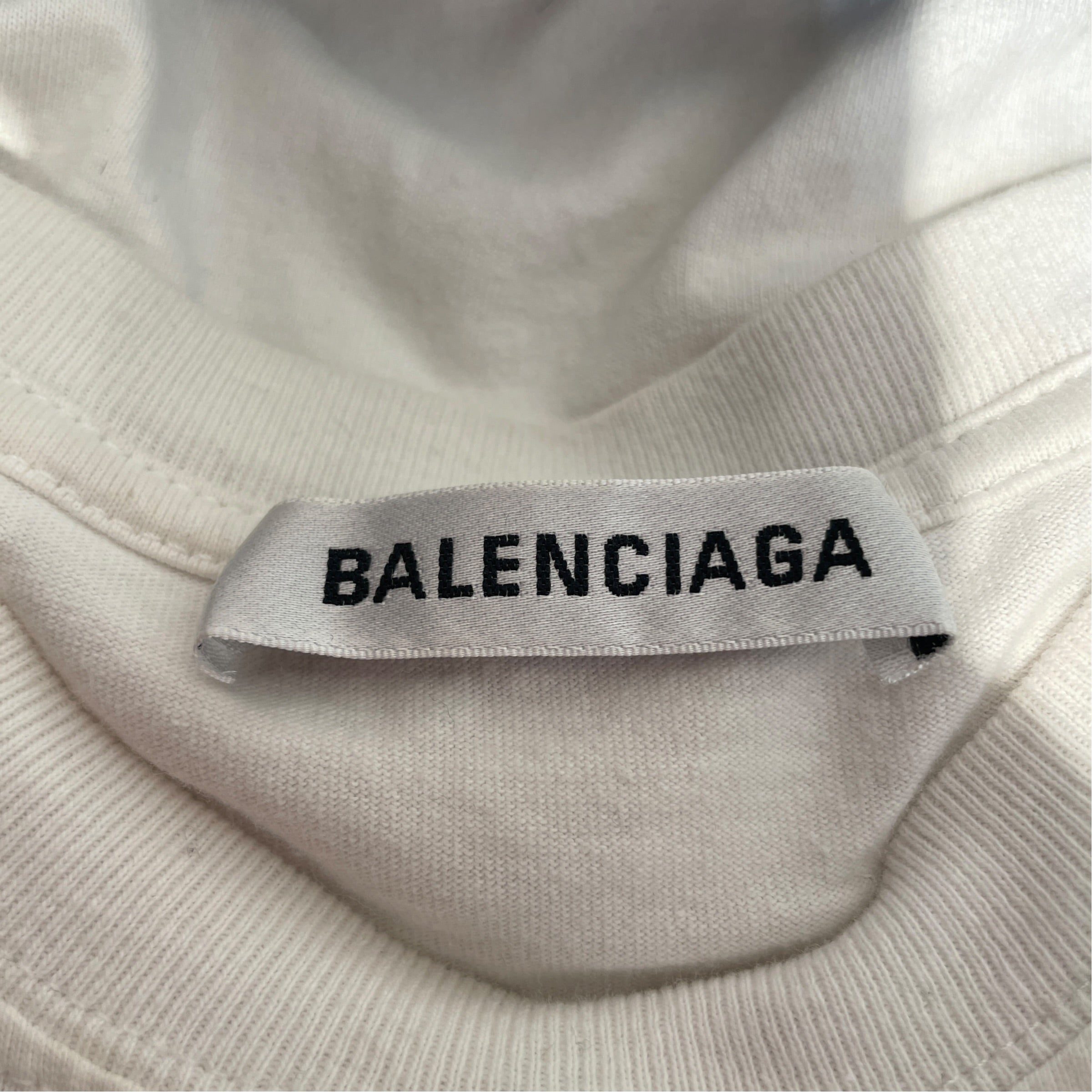 BALENCIAGA/T-Shirt/XS/Cotton/WHT/BB Logo Drink view 4