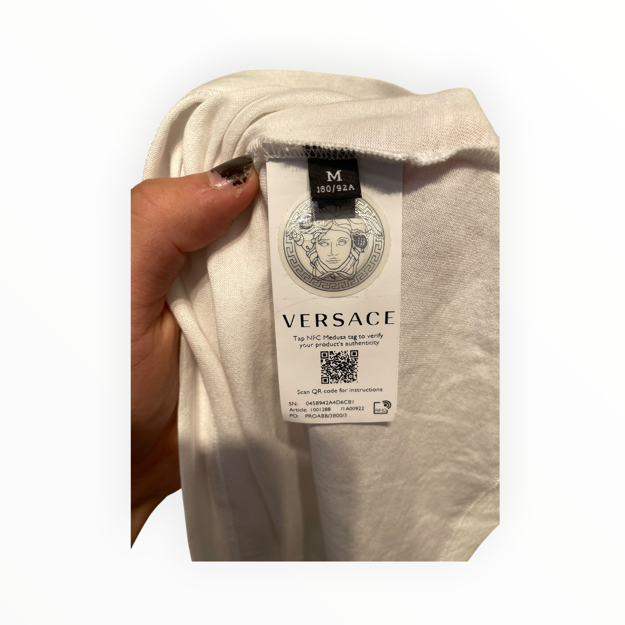 VERSACE/T-Shirt/M/Cotton/WHT/LOGO TEE view 4