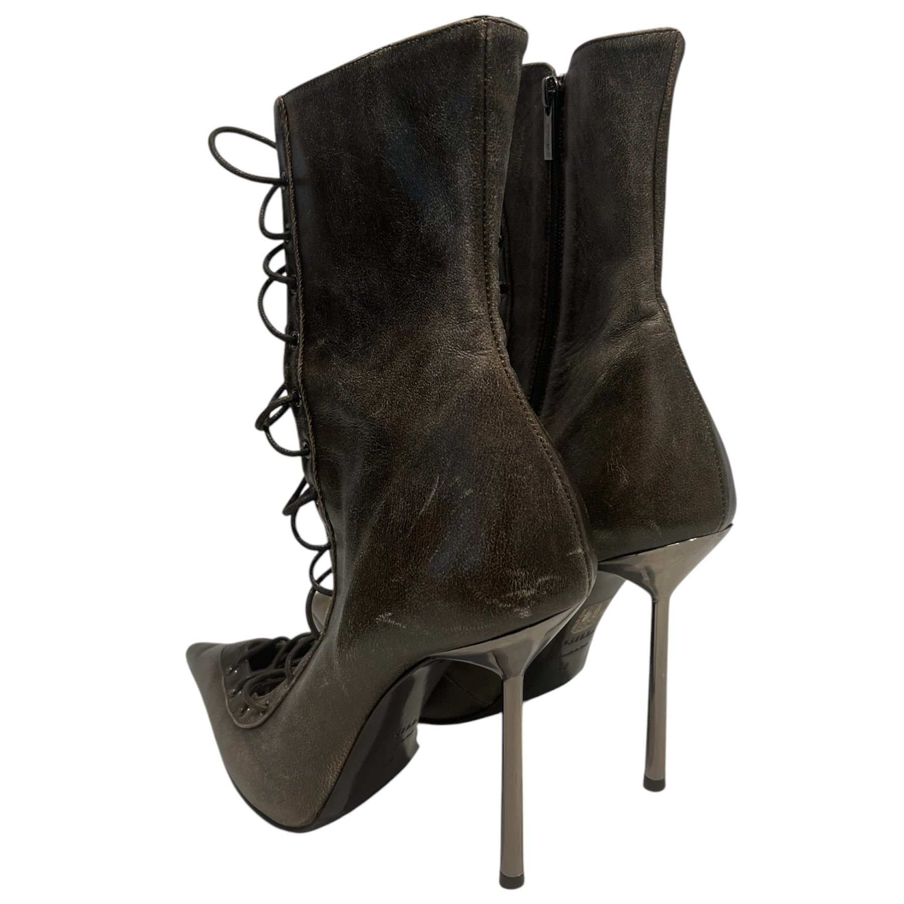 LE SILLA/Lace Up Boots/US 10/Leather/BRW/CORSETTE ANKLE BOOTS view 2