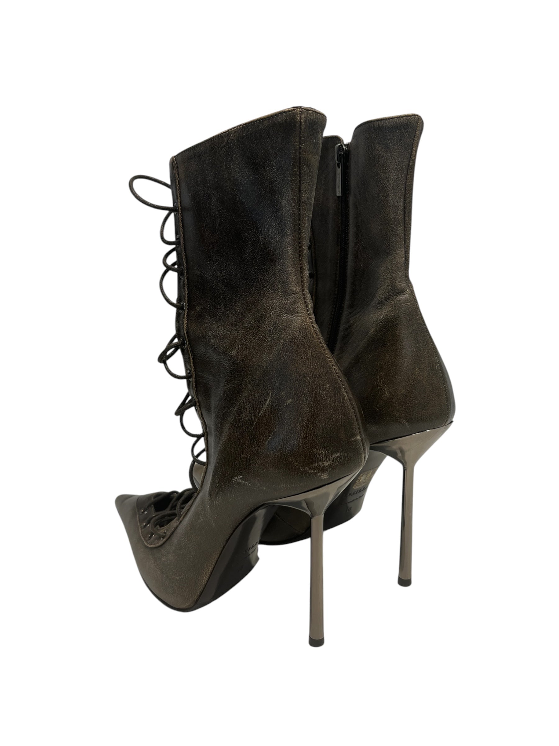 LE SILLA/Lace Up Boots/US 10/Leather/BRW/CORSETTE ANKLE BOOTS view 2
