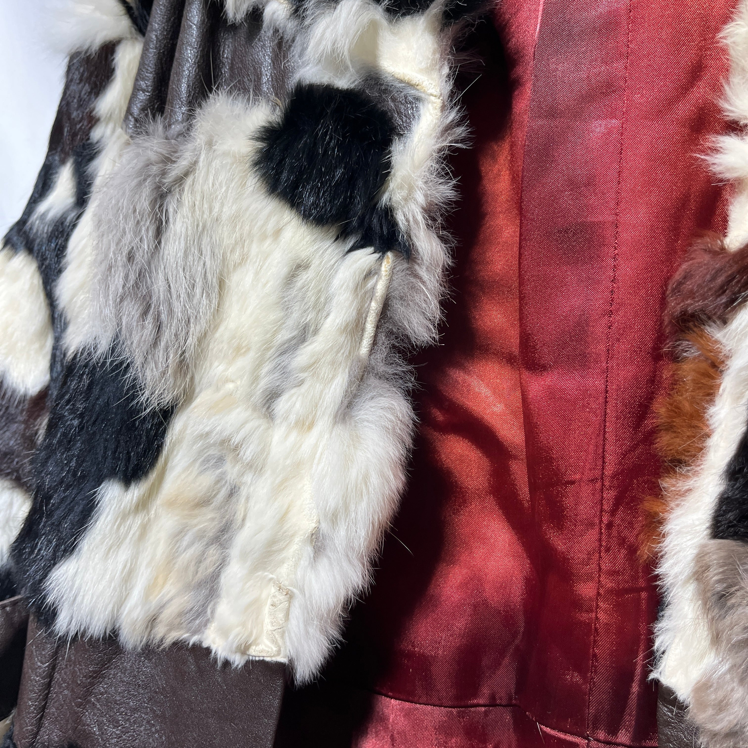 Evans/Coat/10/Animal Pattern/Silk/WHT/Fur/Damage on right shoulder view 12