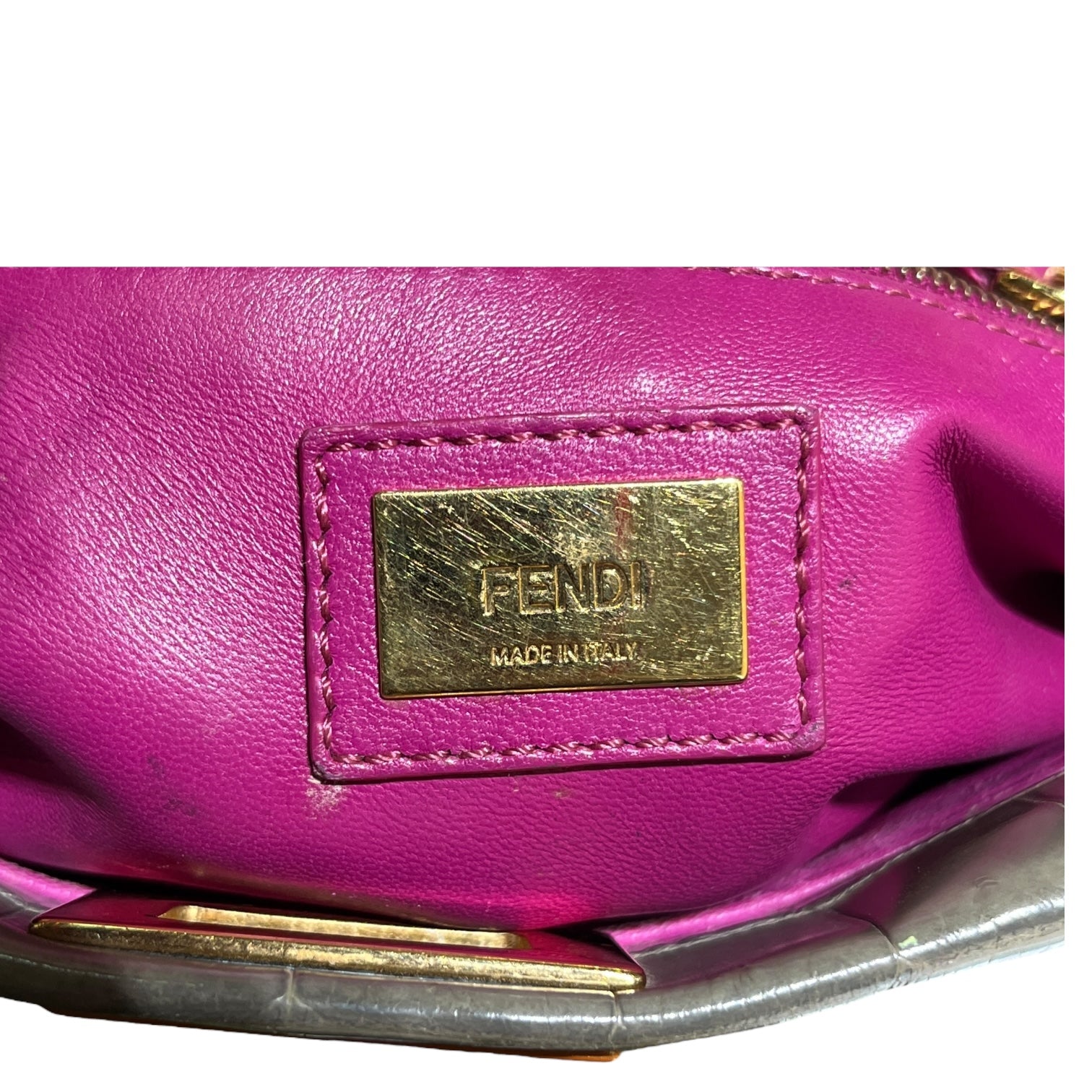 FENDI/Cross Body Bag/Animal Pattern/Leather/GRY/PEEKABOO CROCODILE view 7