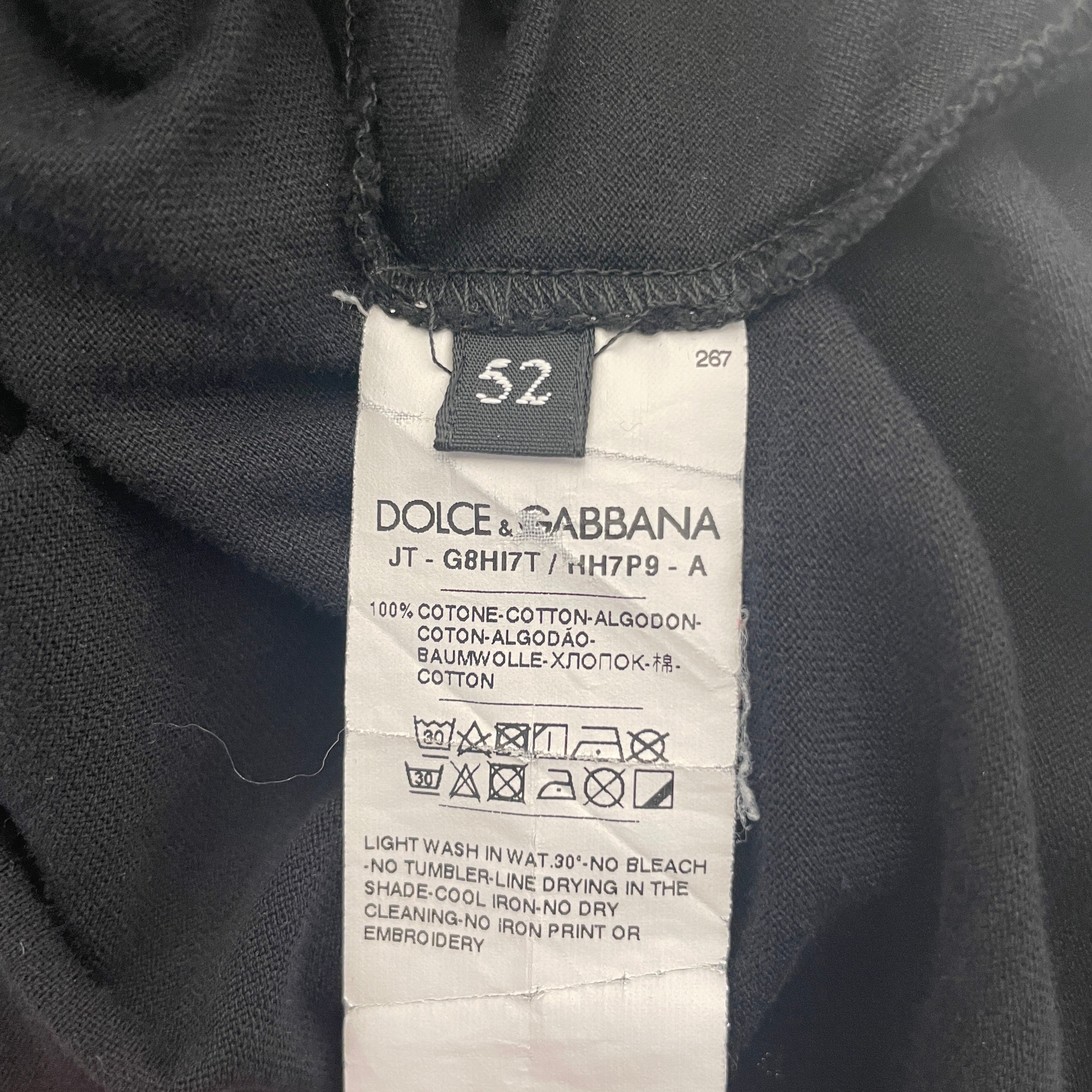 DOLCE&GABBANA/T-Shirt/52/Cotton/BLK/d&g ringer view 3