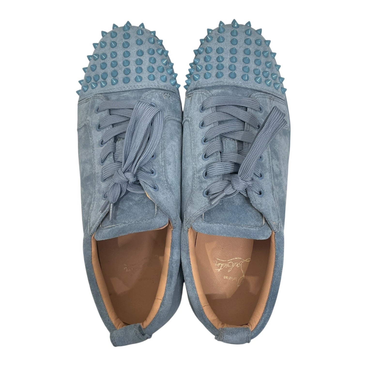 Christian Louboutin/Low-Sneakers/EU 47/Suede/BLU/STUDDED TOE BOX view 3