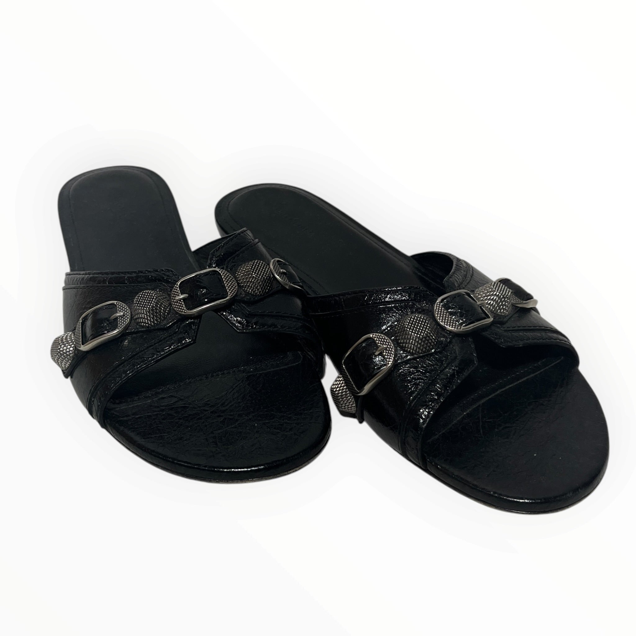 BALENCIAGA/Sandals/US 6.5/Leather/BLK/LE CAGOLE SLIDE view 1