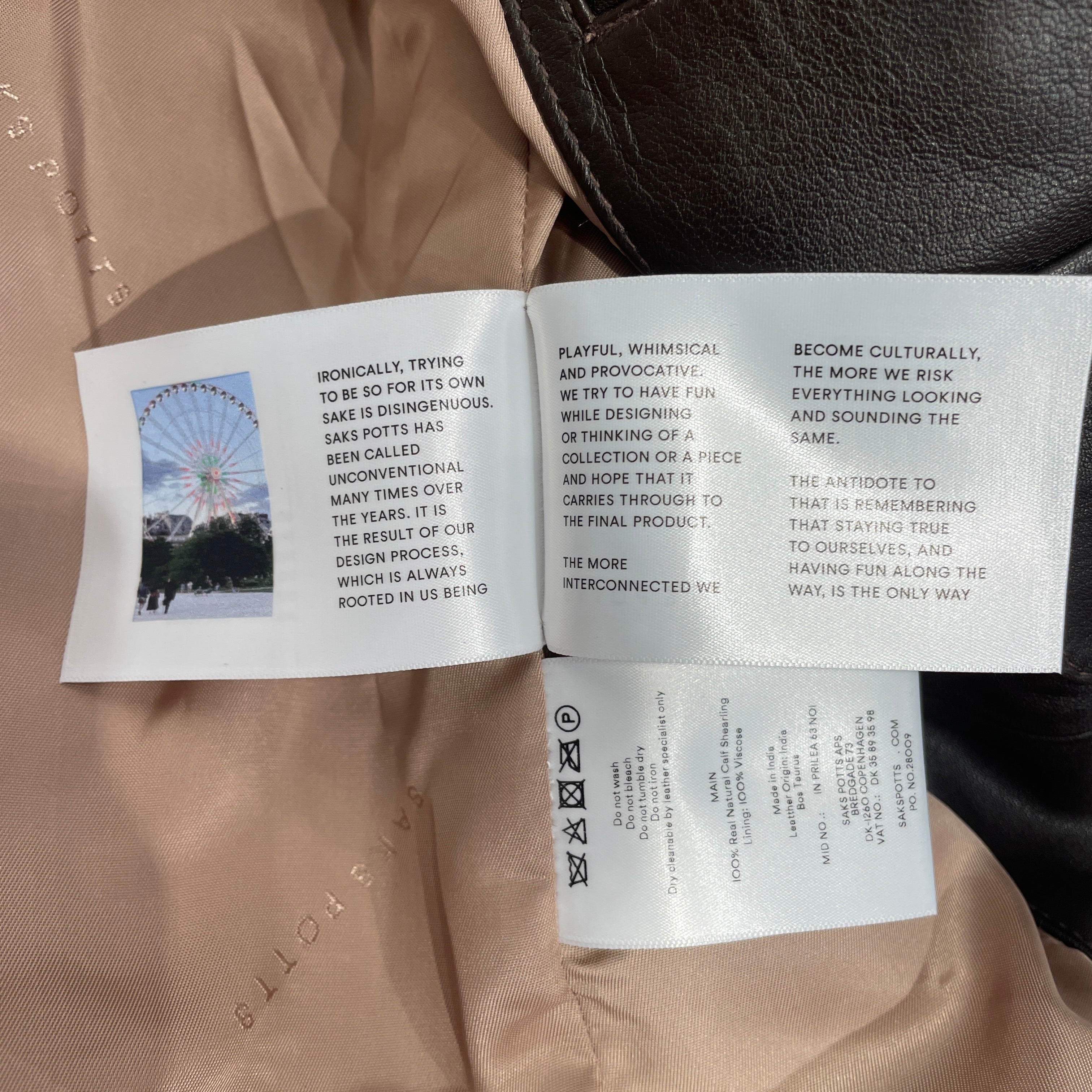 SAKS POTTS/Leather Jkt/M/Cowhide/WHT/Animal Pattern/COW PRINT view 5