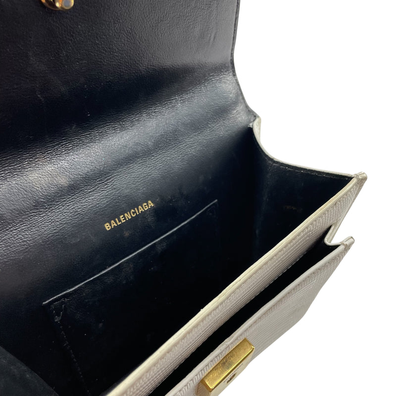 BALENCIAGA/Bag/Leather/WHT/LIZARD EMBOSSED TOP BAG