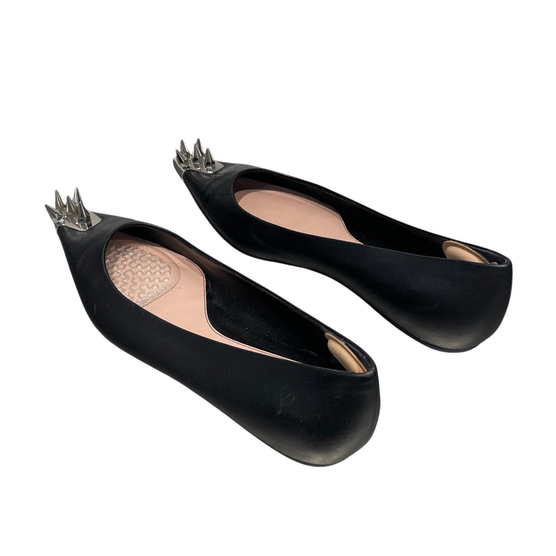 Alexander McQueen/Flat Shoes/EU 37.5/Leather/BLK/SPIKE  FLAT