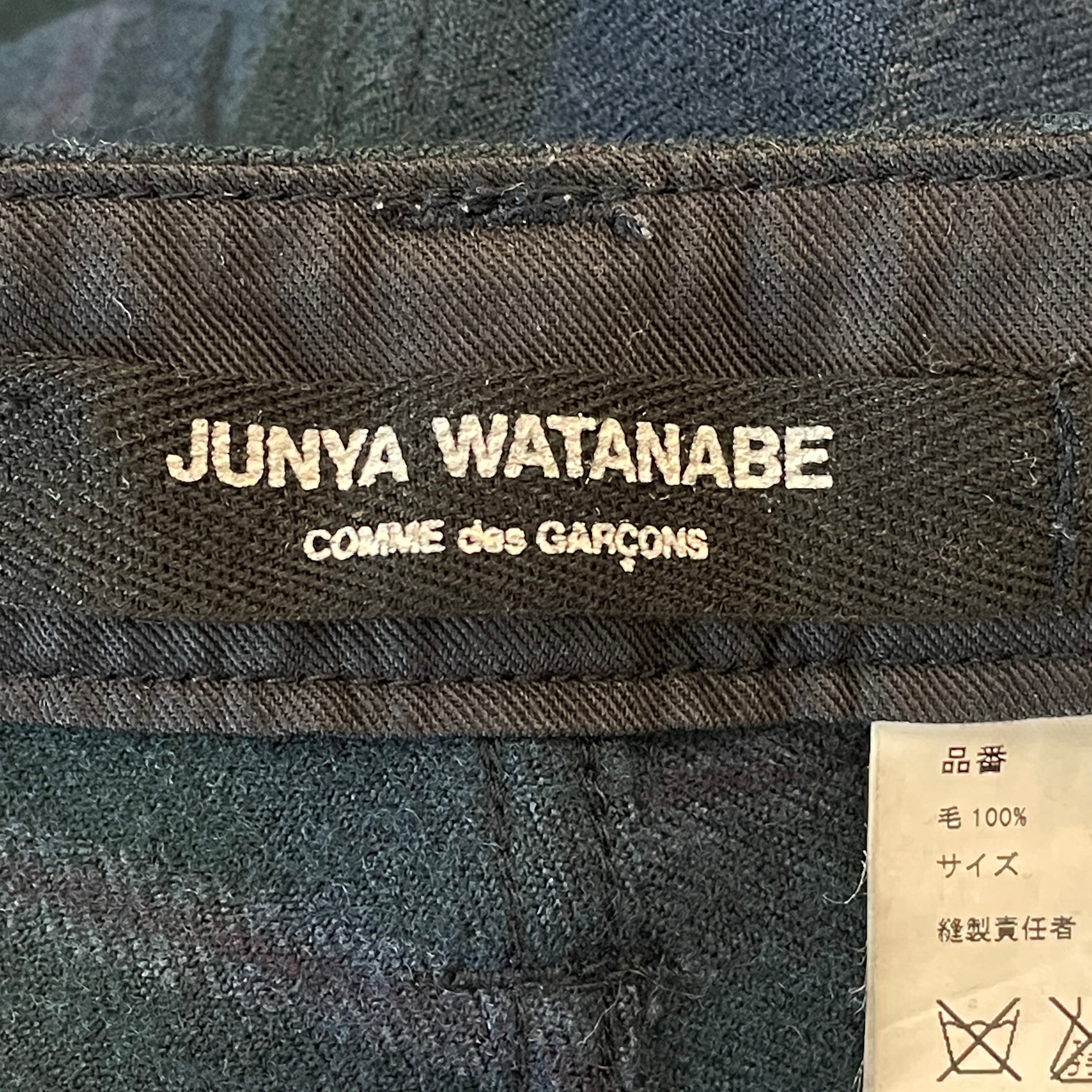 JUNYA WATANABE COMME des GARCONS/Bottoms/S/Plaid/Wool/NVY/BURNED view 3
