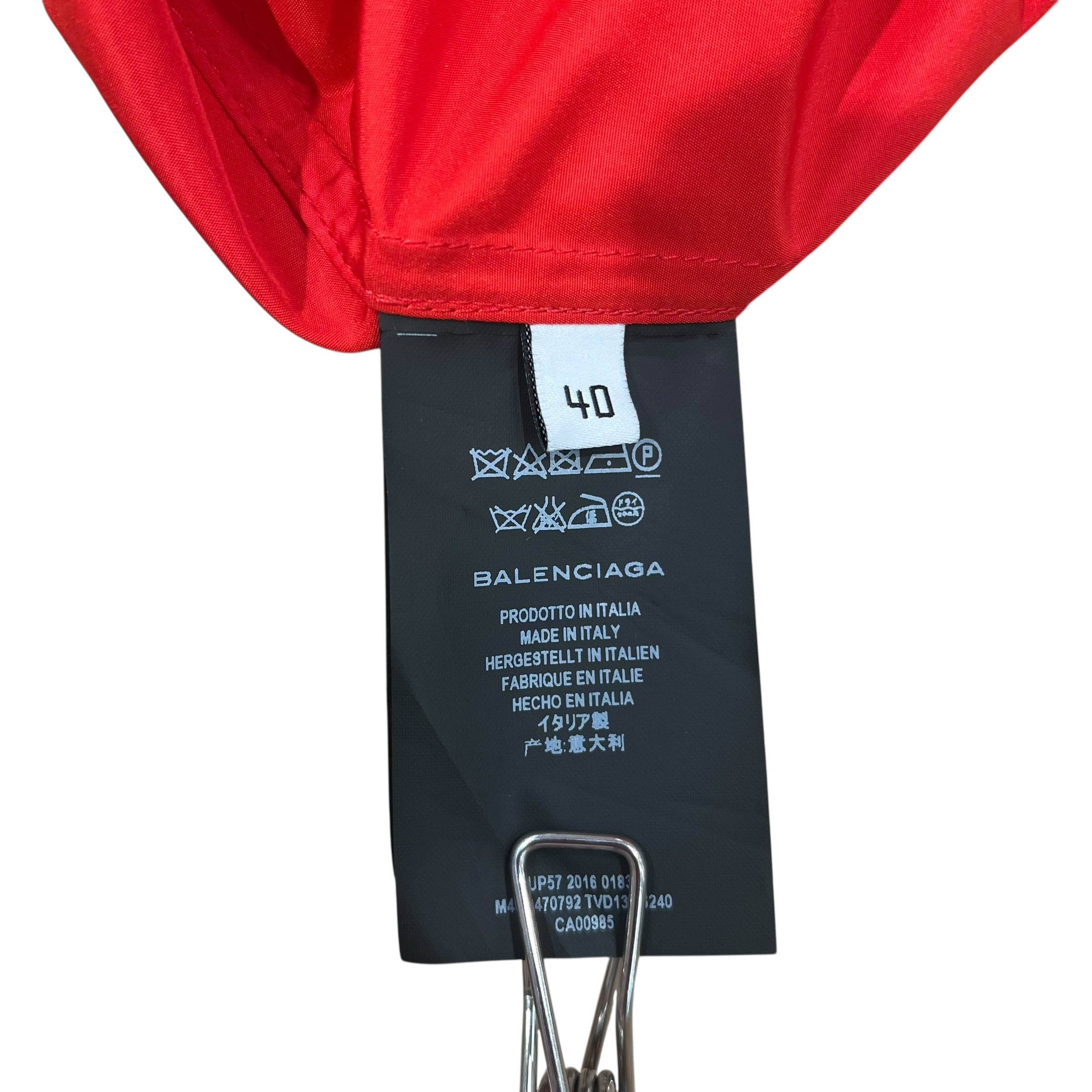 BALENCIAGA/Windbreaker/40/Polyester/RED/ca0085 red buttons blk string view 4