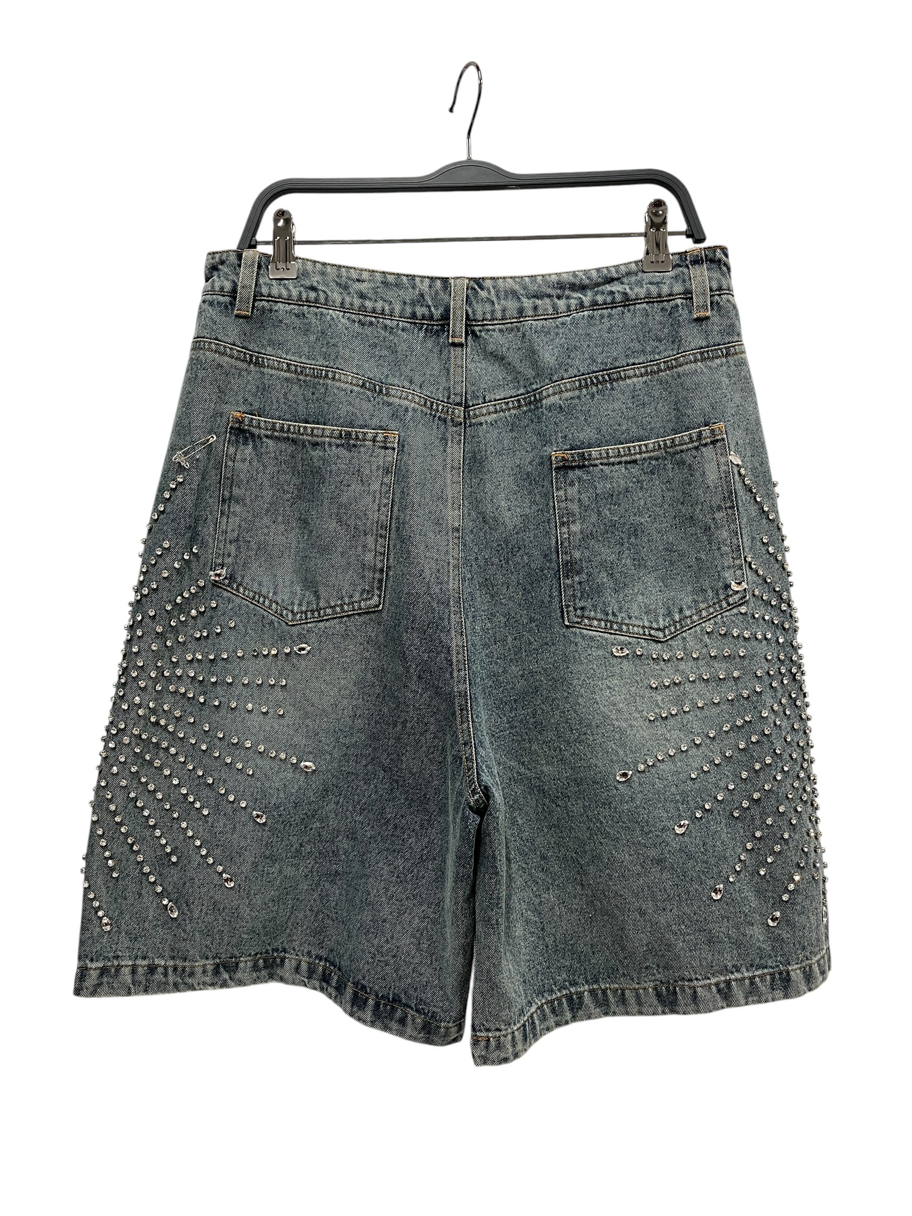 Vale/Shorts/32/Cotton/BLU/All Over Print/RHINESTONE JORTS view 2