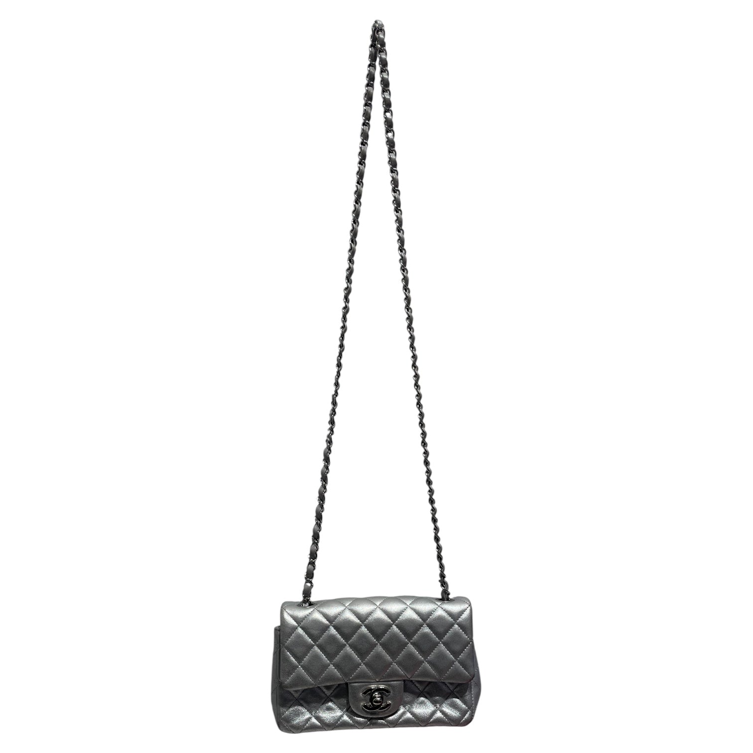 CHANEL/Cross Body Bag/Leather/SLV/Classique Quilted Crossbody view 1