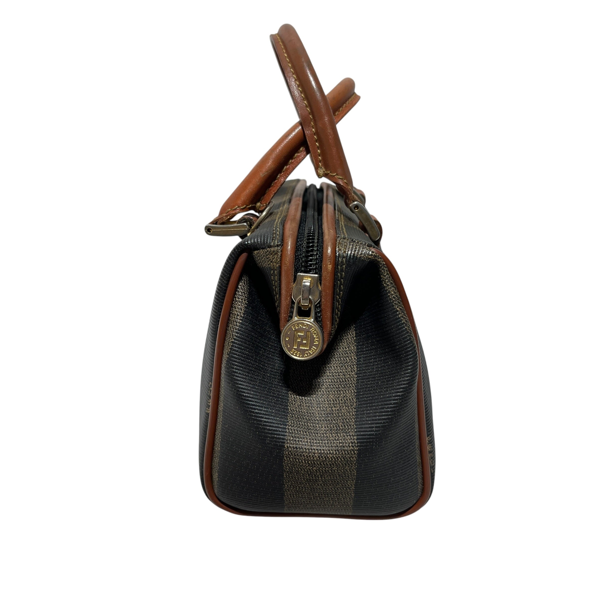 FENDI/Boston Bag/Stripe/Leather/BRW/PEQUIN BOSTON view 4