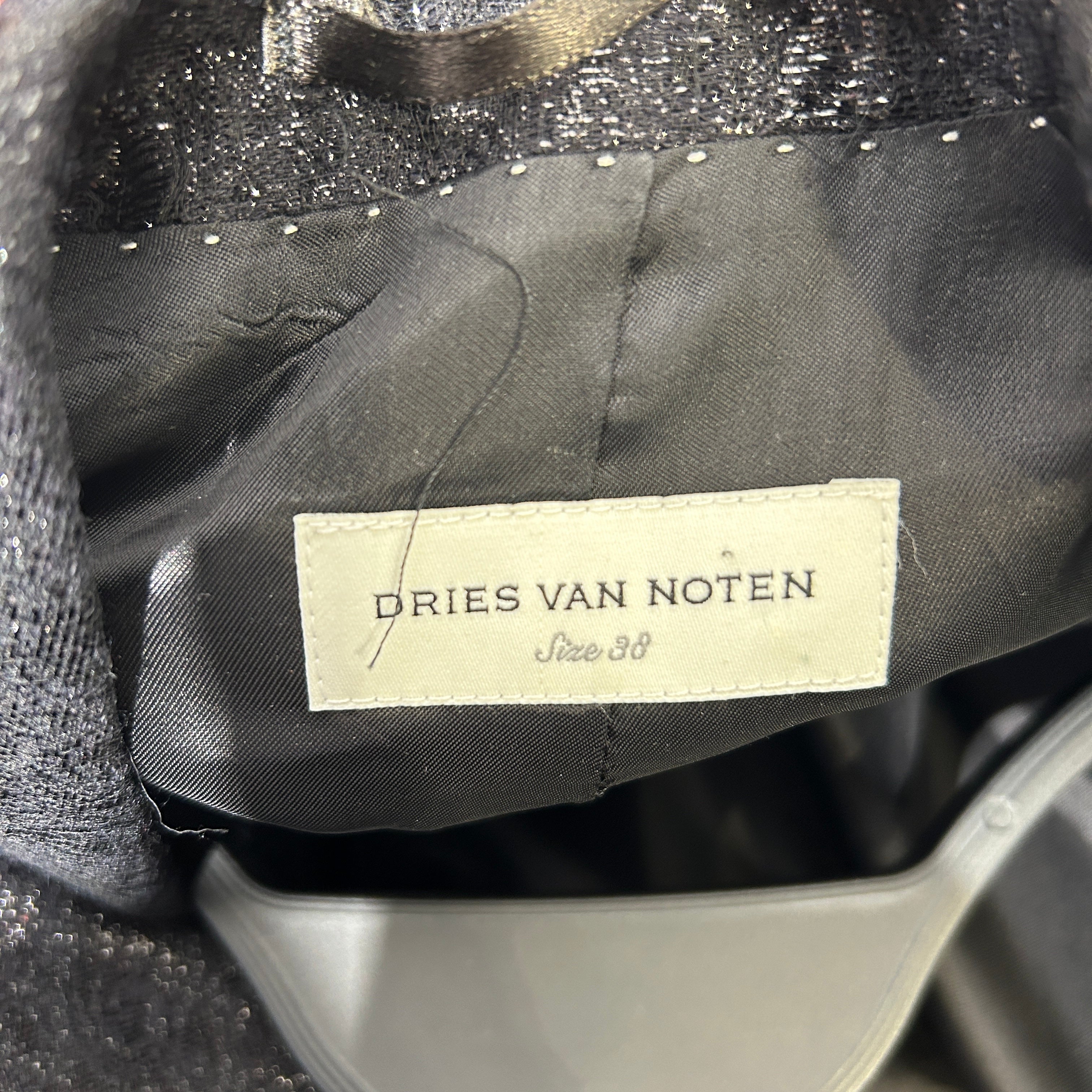 DRIES VAN NOTEN/Jacket/38/Wool/BLK/FW20 GLITTER BLAZER view 3