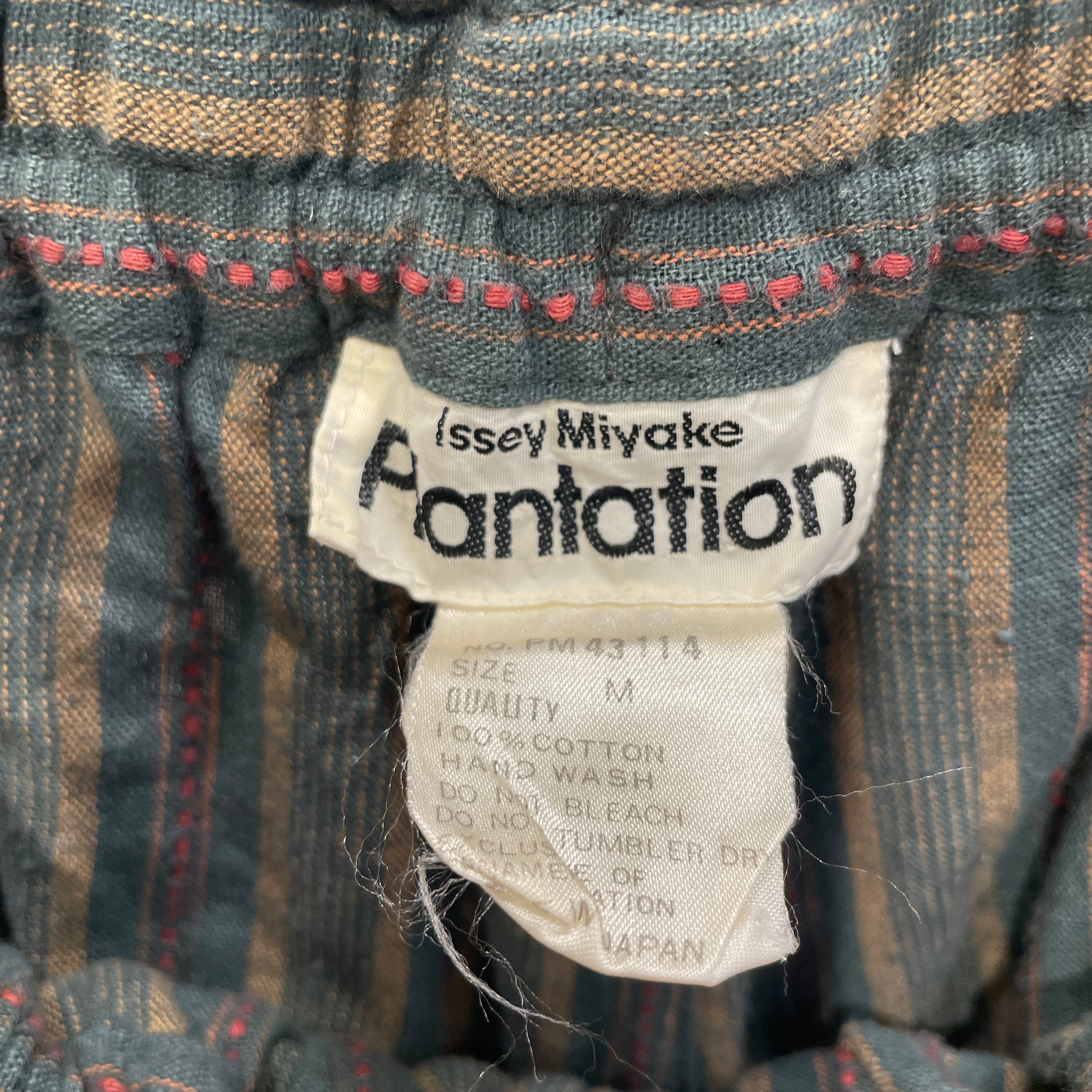 ISSEY MIYAKE/Pants/M/Cotton/MLT/Stripe/PLANTATION RED/GRN/BLU view 3