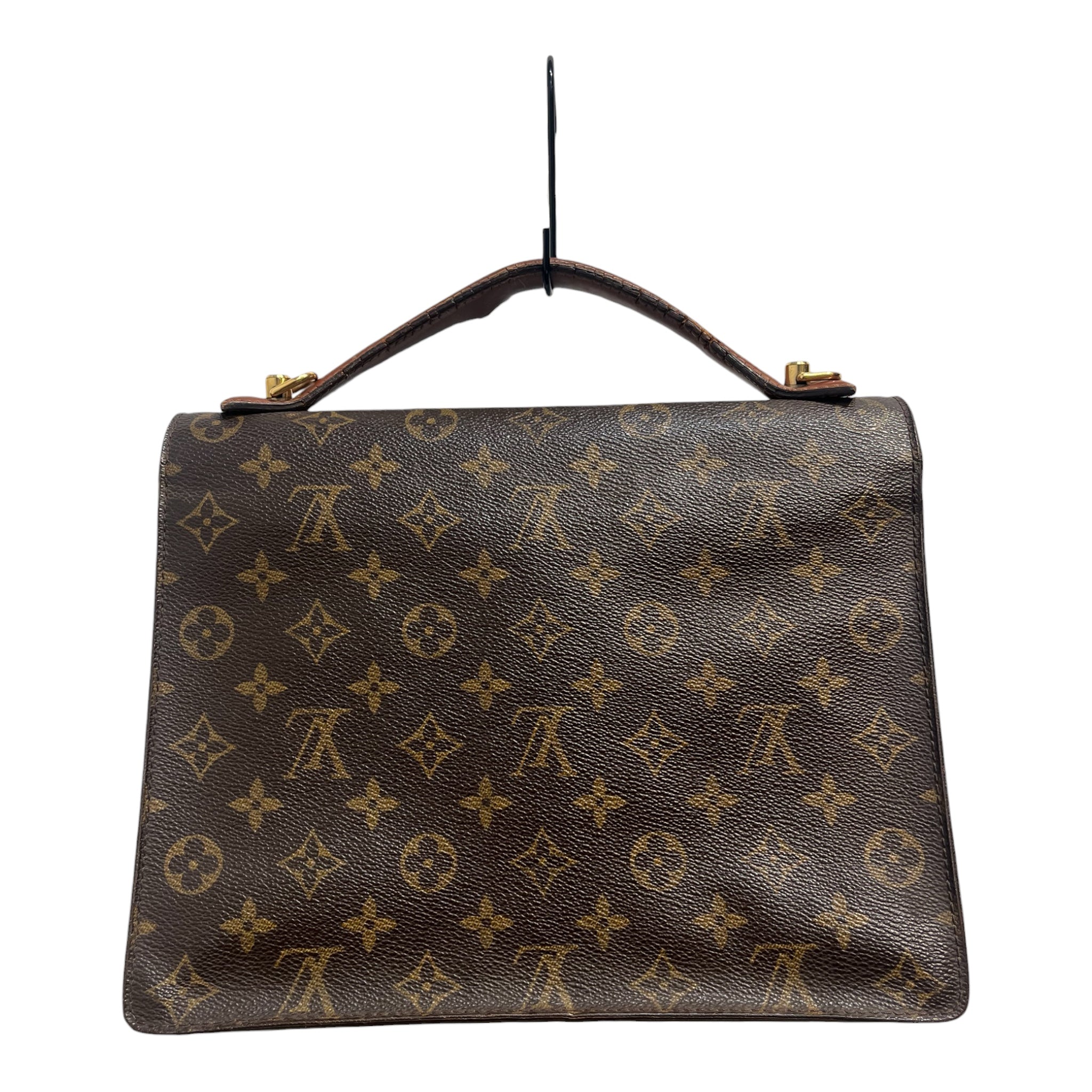 LOUIS VUITTON/Hand Bag/Monogram/Leather/BRW/BUCKLE/ TOP HANDLE view 2