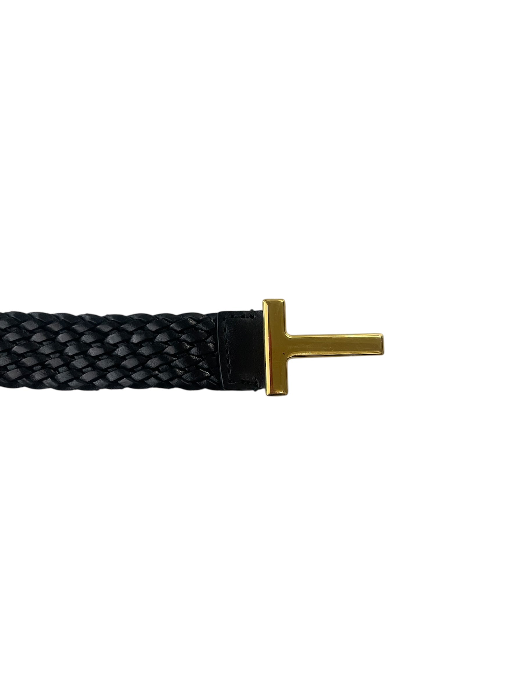 TOM FORD/Belt/Leather/BLK/Gold T view 2