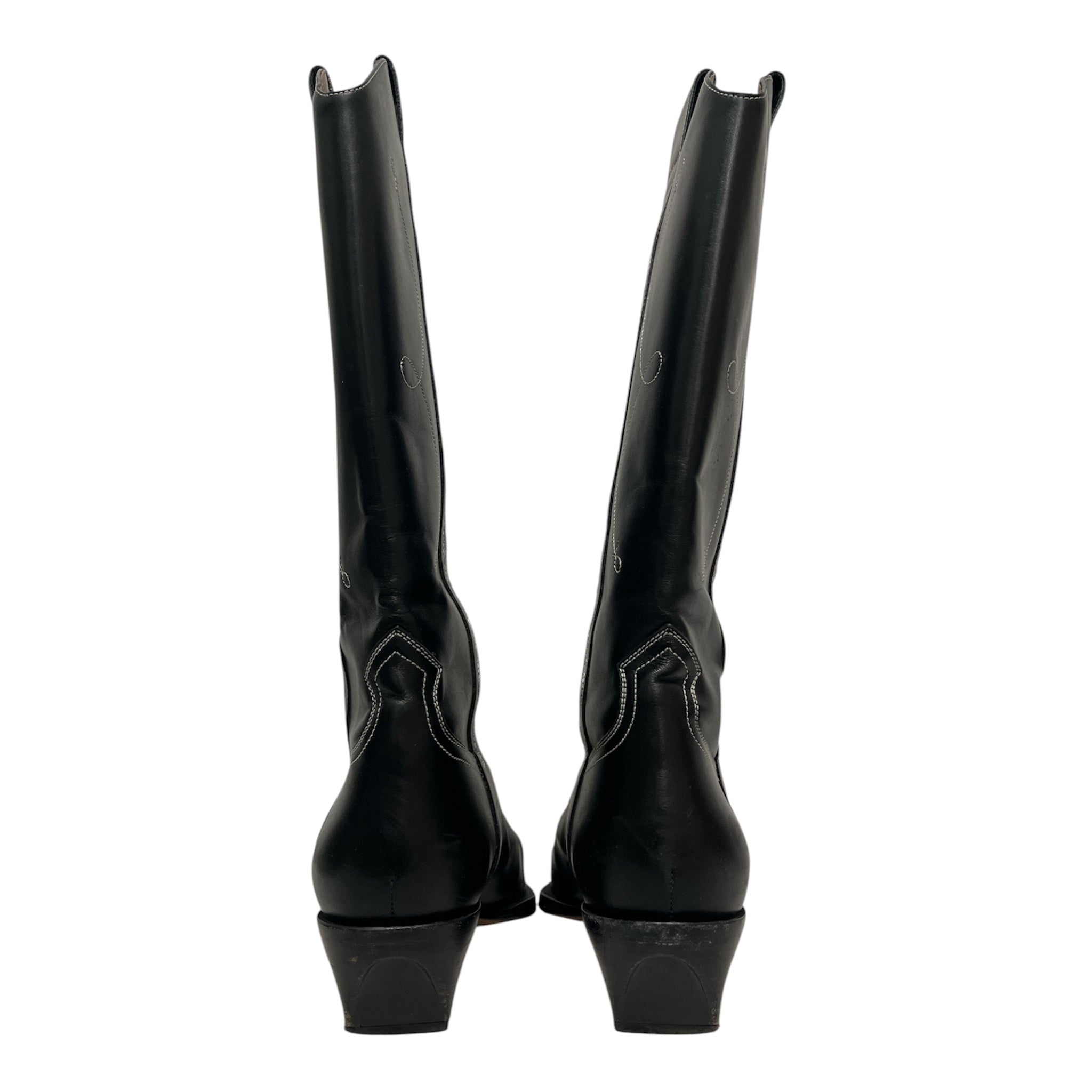 OFF-WHITE/Cowboy Boots/EU 41/Leather/BLK/WHITE STITCH TALL COWBOY BOOT view 4