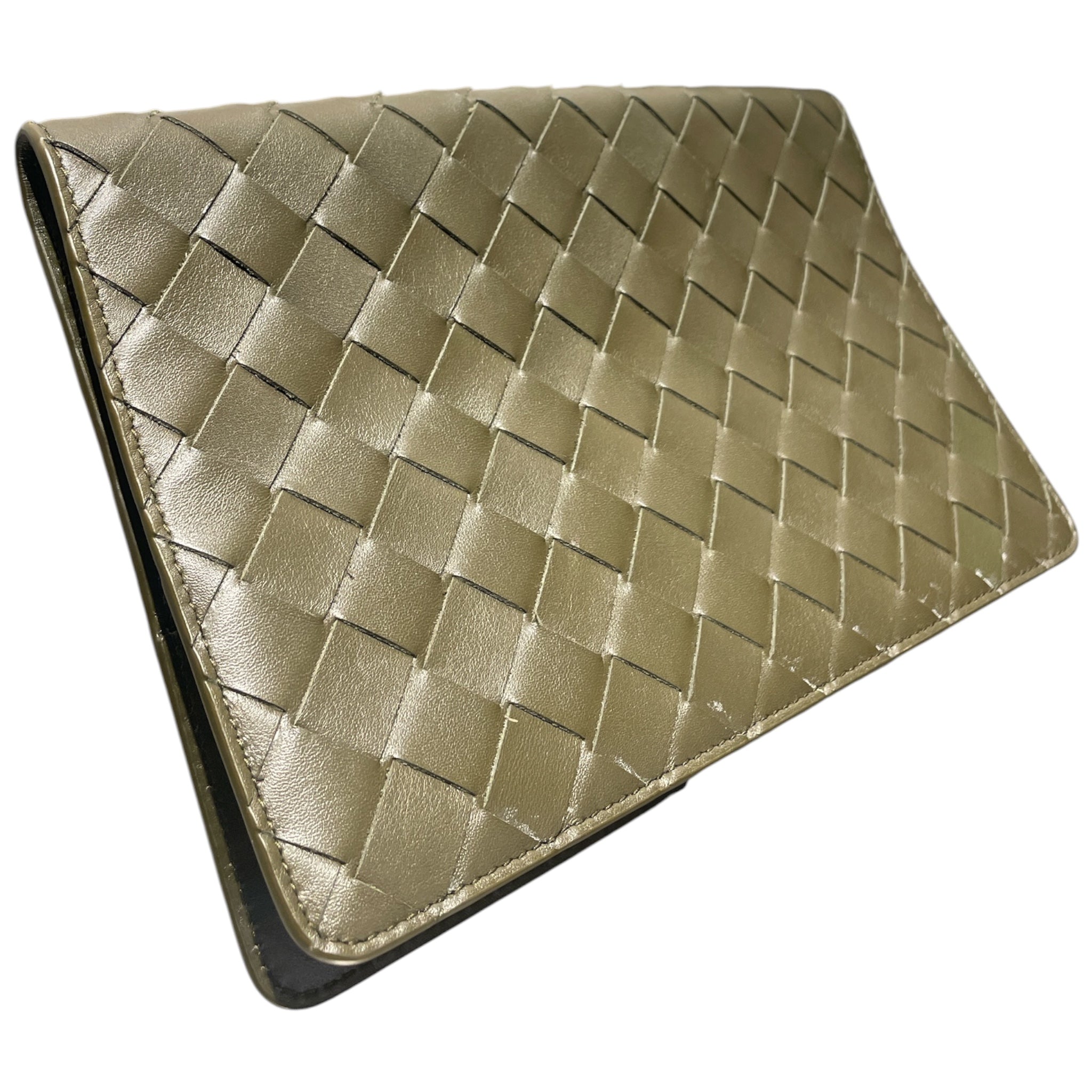 BOTTEGA VENETA/Planner Cover/Leather/KHK/M's/Intrecciato notebook cover view 1