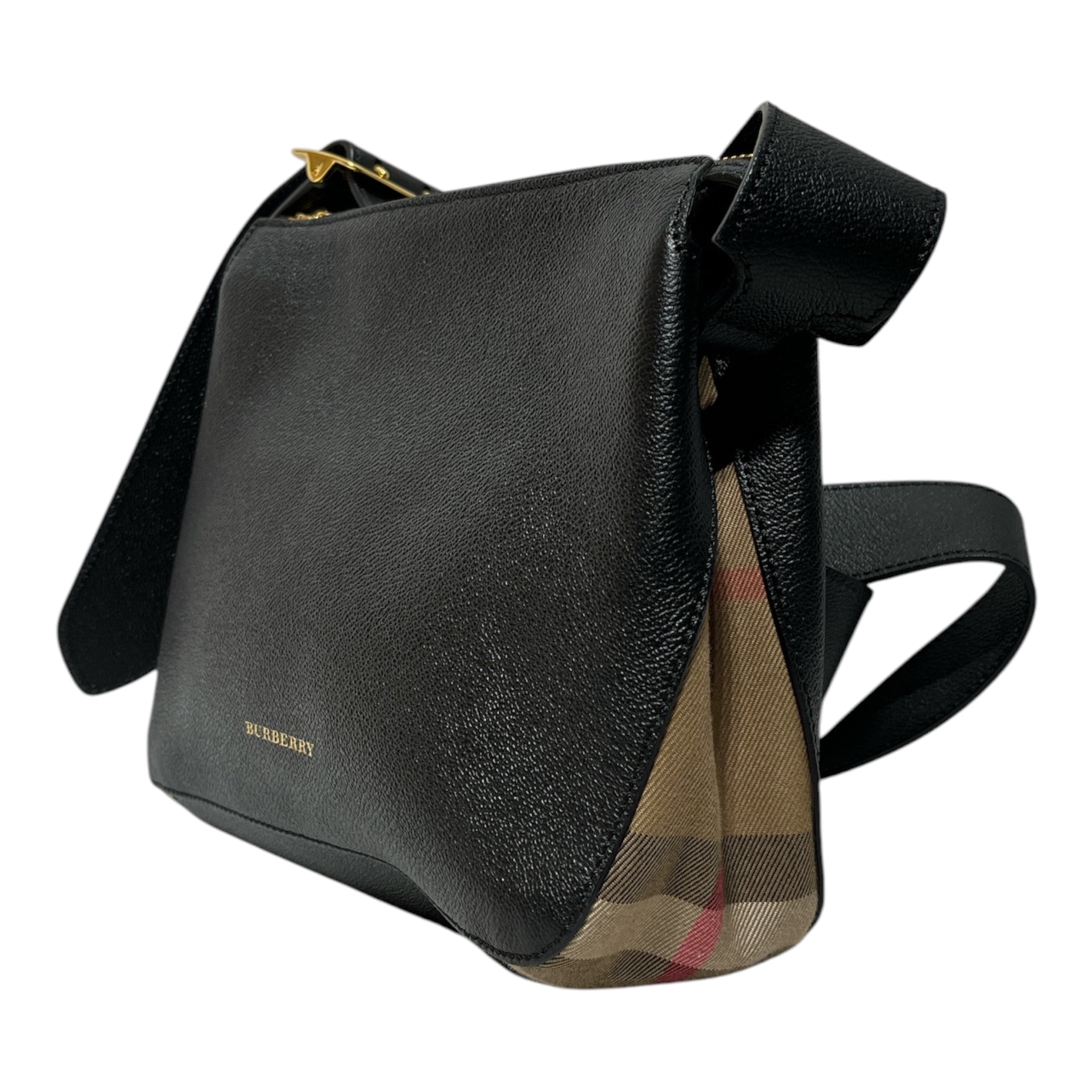 BURBERRY/Cross Body Bag/Leather/BLK/HOUSE CHECK HELMSLEY view 4