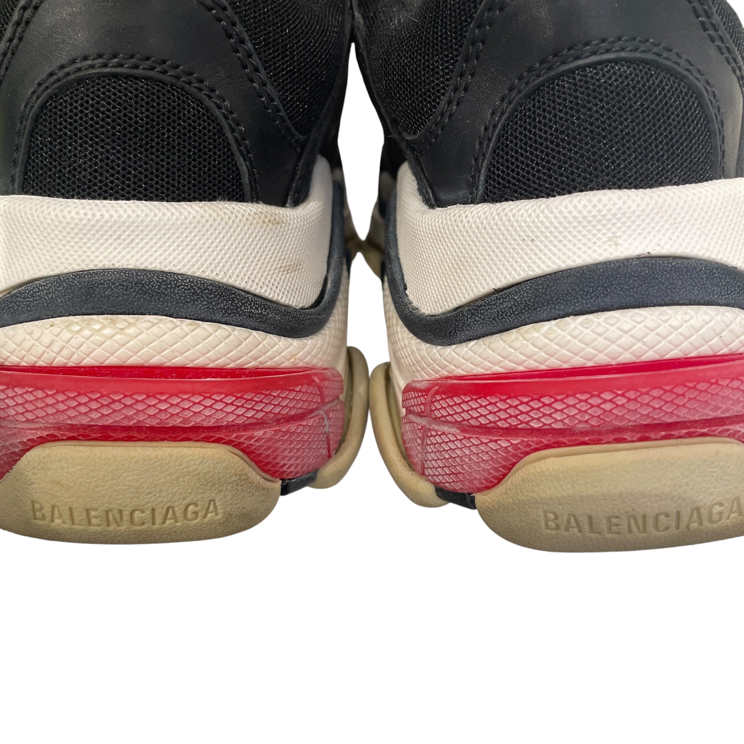 BALENCIAGA/Low-Sneakers/EU 40/Cotton/BLK/BB BLK RD WHT TRIPLE S SNEAKER view 4