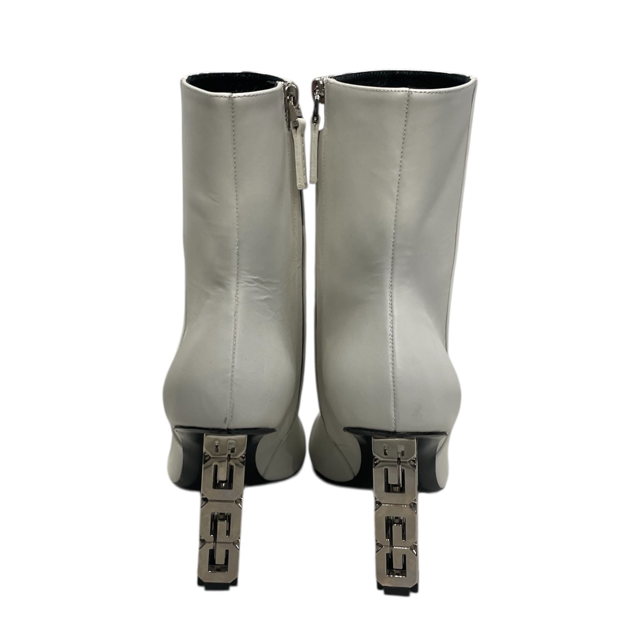 GIVENCHY/Ankle Boots/EU 38.5/Leather/WHT/SILVER 'G' HEEL view 3