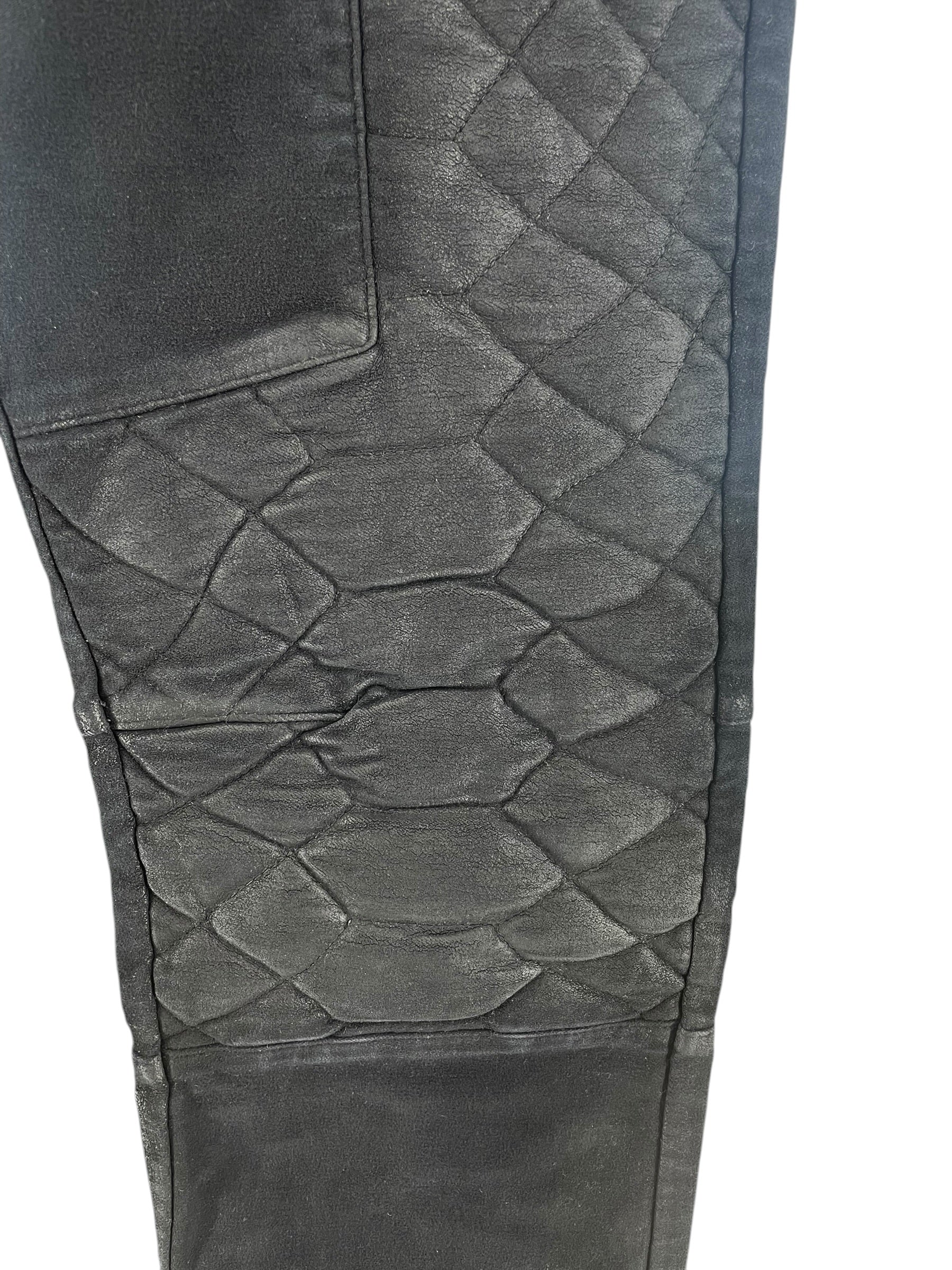 BALMAIN/Pants/32/Cotton/BLK/BLK QUILTED BIKER JEANS SZ32 view 5