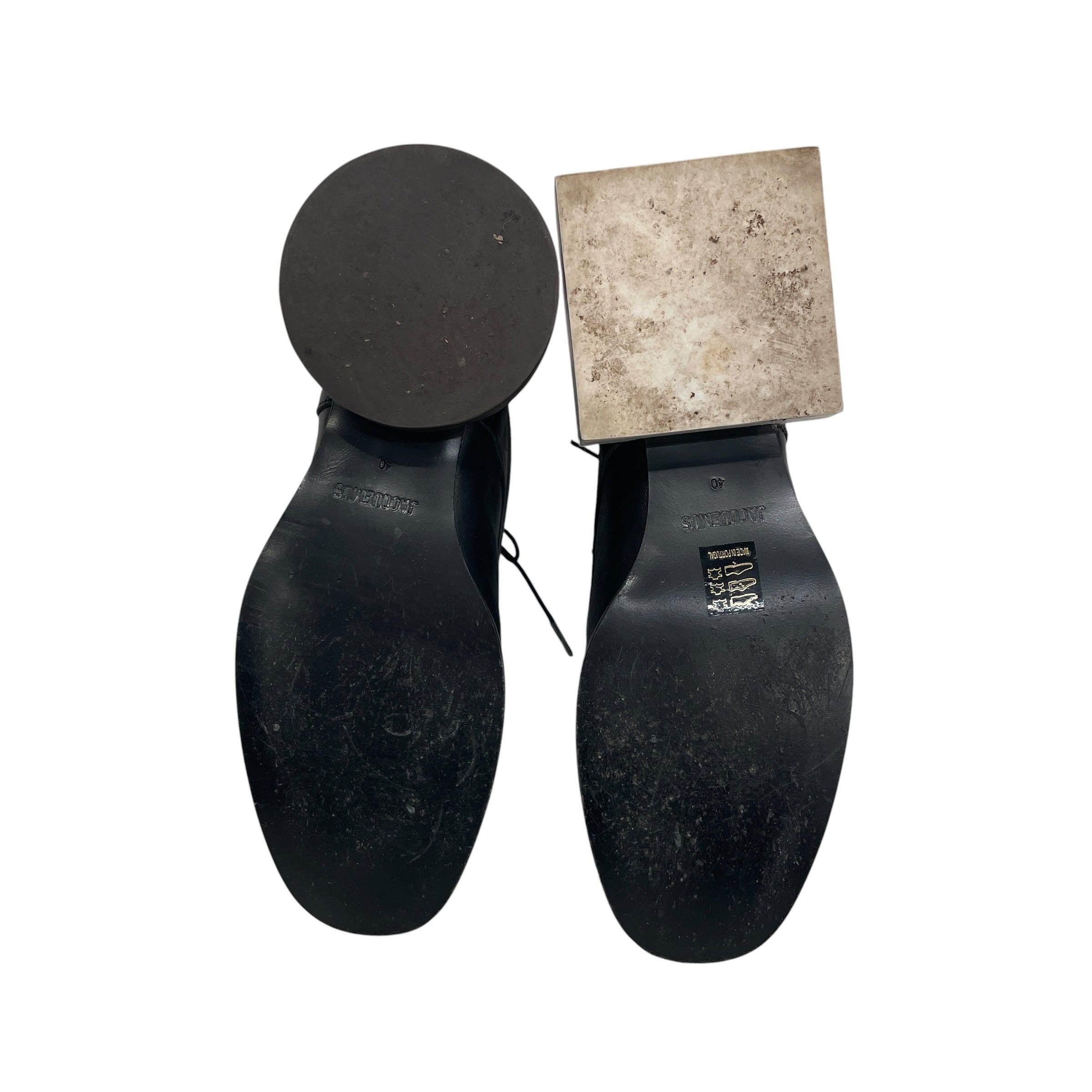 JACQUEMUS/Dress Shoes/EU 40/Leather/BLK/CLOWN SHOES SQAURE/CIRC HEEL view 4