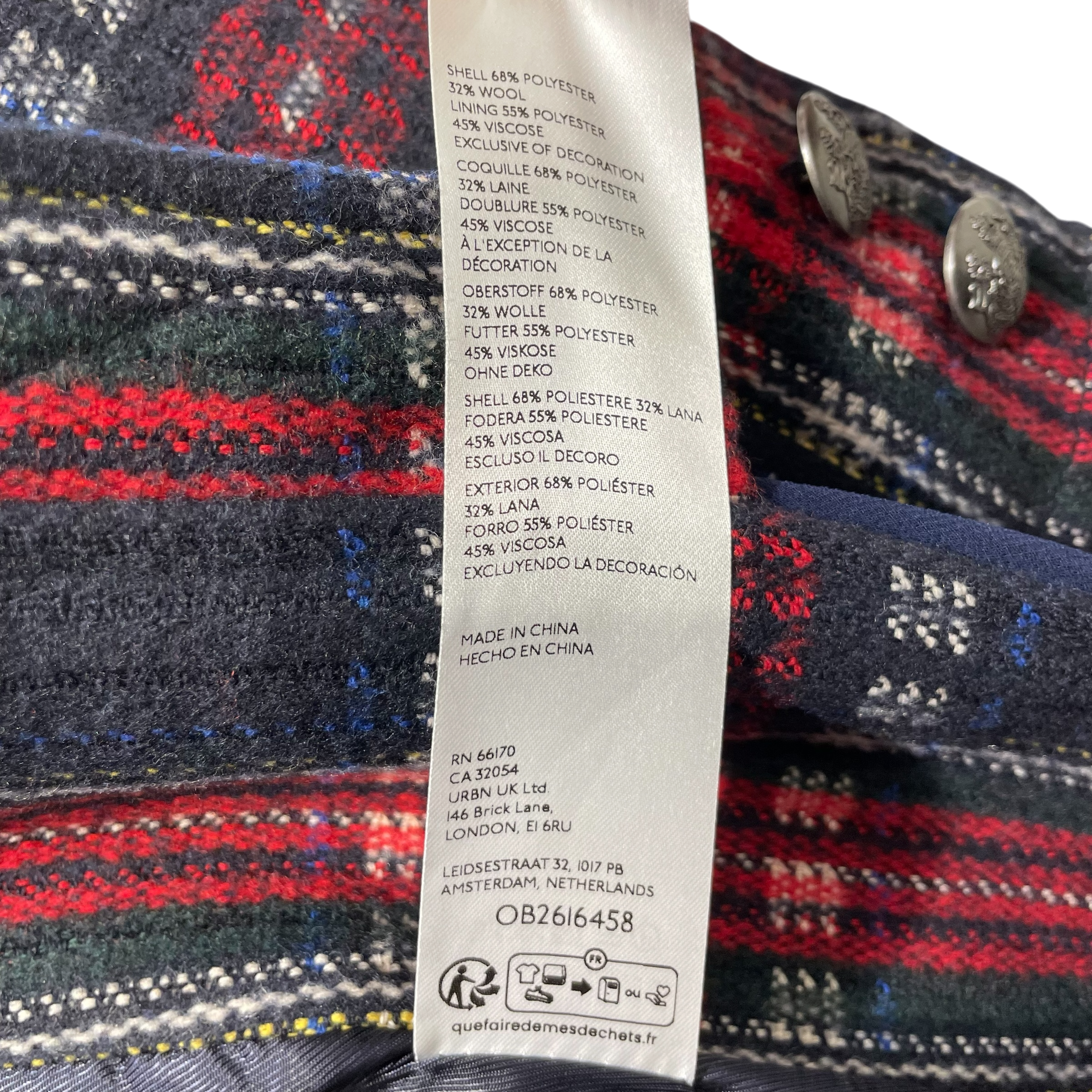 Free People/Peacoat/XS/Plaid/Polyester/MLT/Ace of Swords Coat view 3