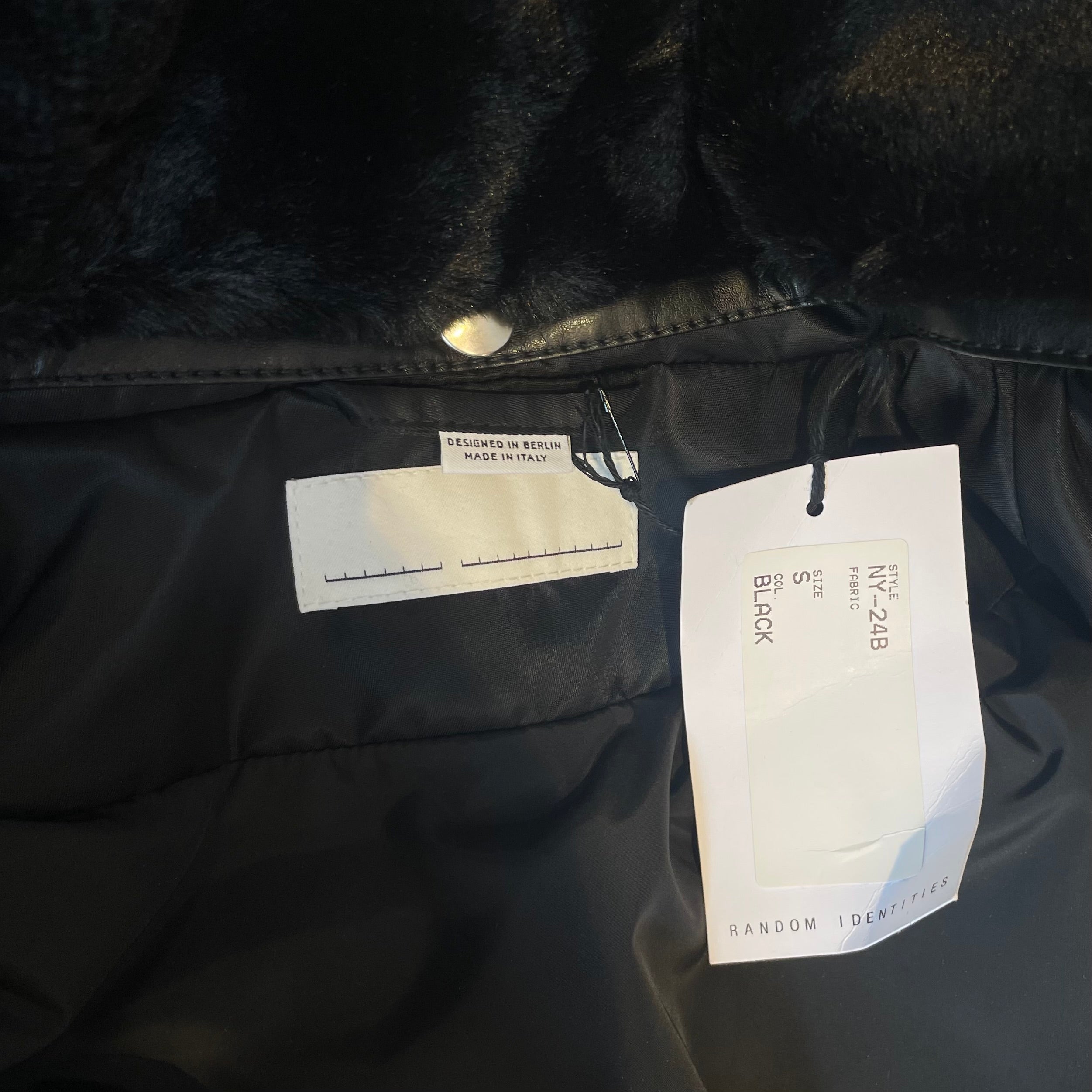 RANDOM IDENTITIES/Jacket/S/Polyester/BLK/fur collar view 4