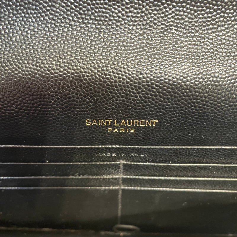 YVES SAINT LAURENT/Clutch Bag/S/Leather/BLK/